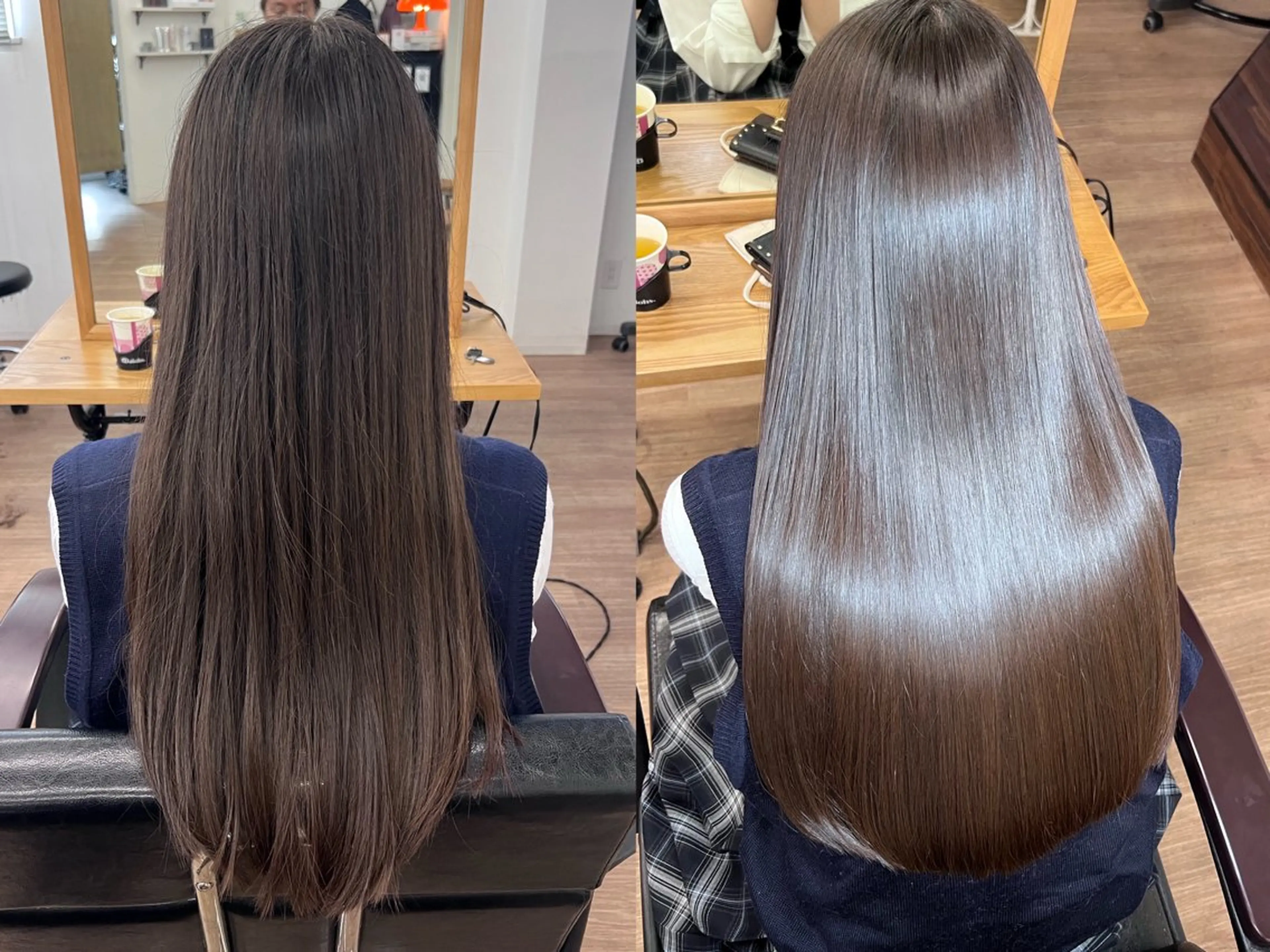 ロング パーマ 縮毛矯正 カット 縮毛矯正 トリートメント 武田涼レイヤーカット 髪質改善×縮毛矯正のヘアスタイル