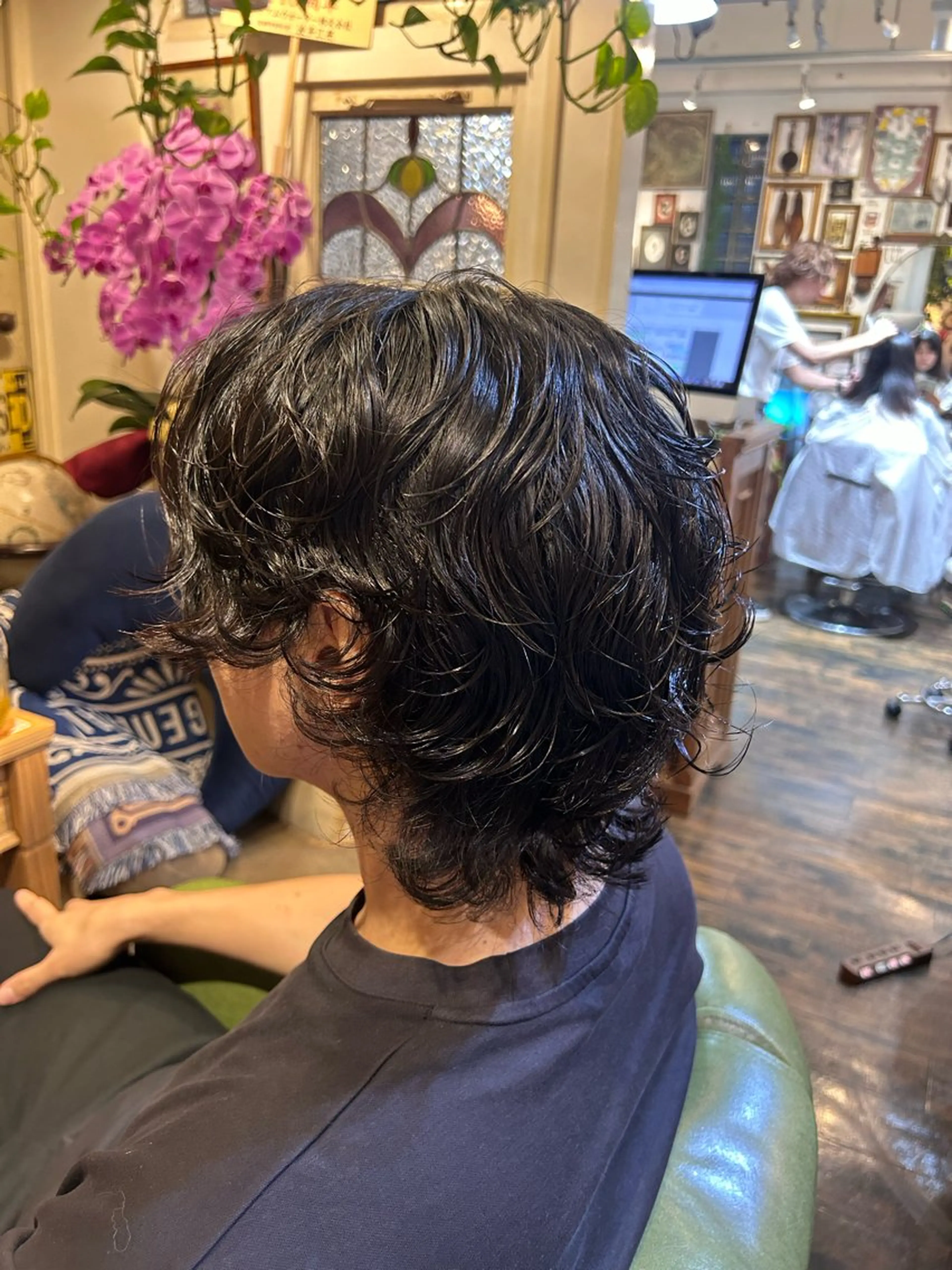 ショート パーマ メンズ カット パーマ 清水千優/パーマ/透 明感カラー/メンズのヘアスタイル