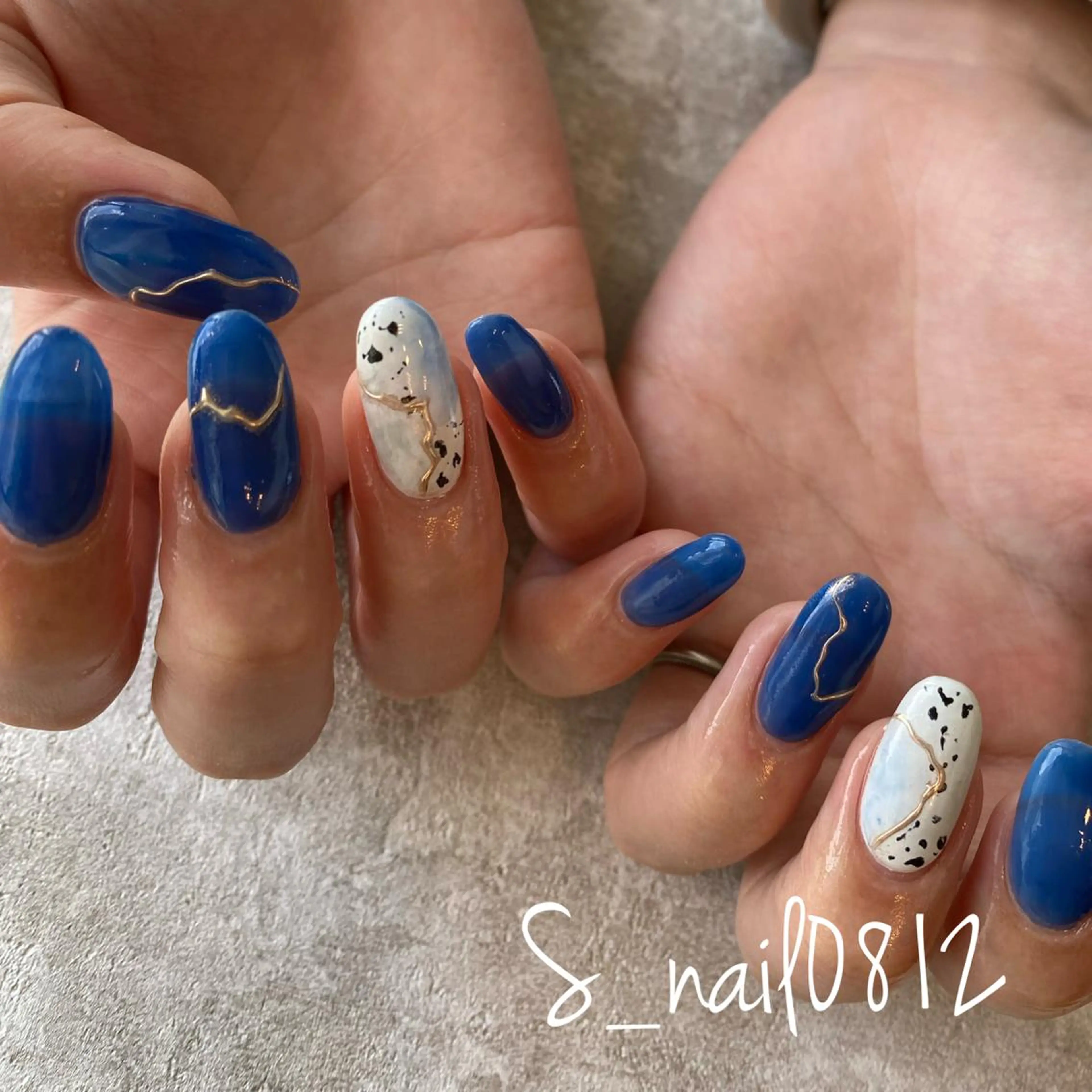 ネイル クリアネイル ネイビー ハンドネイル 菅原 さおりのネイルデザイン