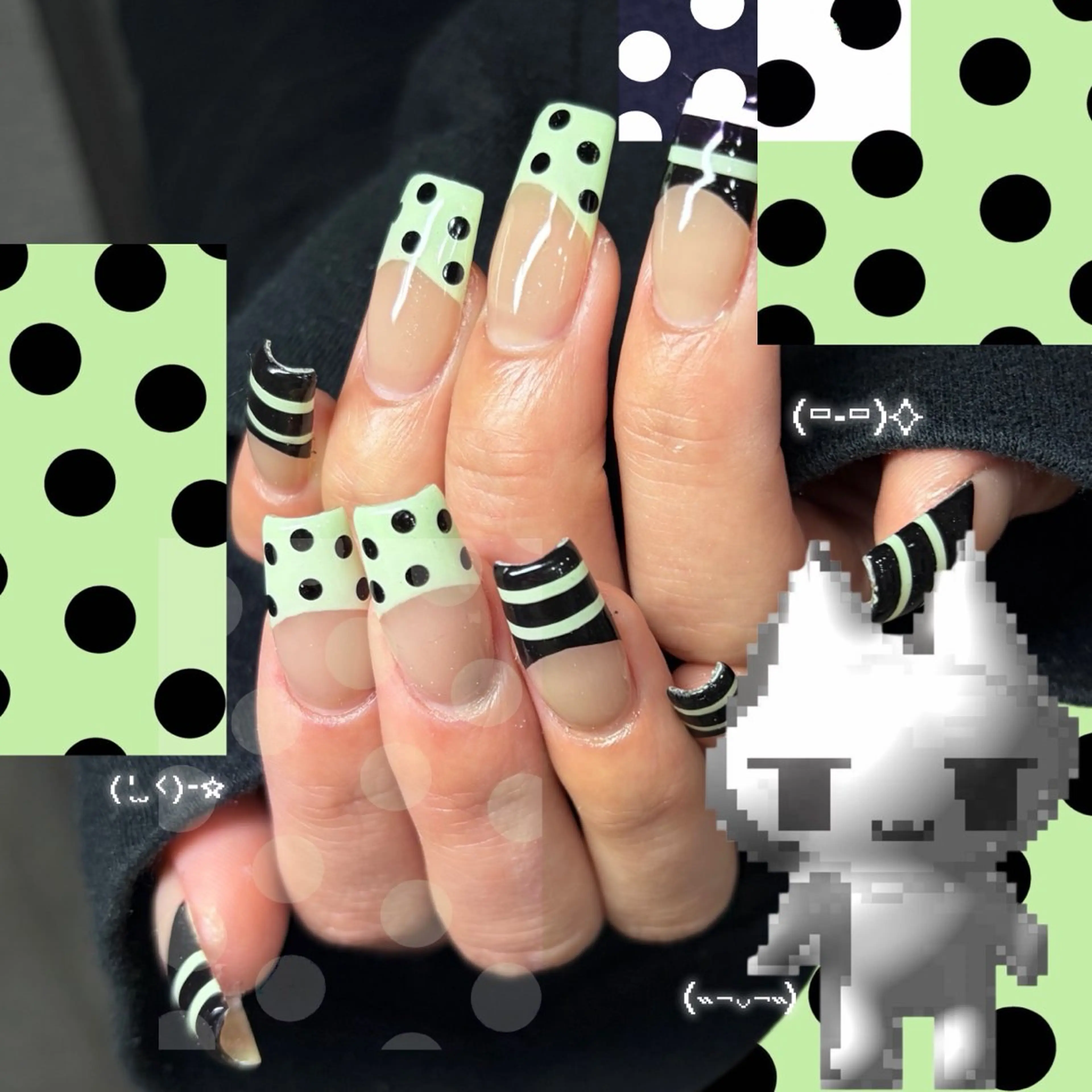 ネイル ハンドネイル Haluca 長さ出し🍀のネイルデザイン