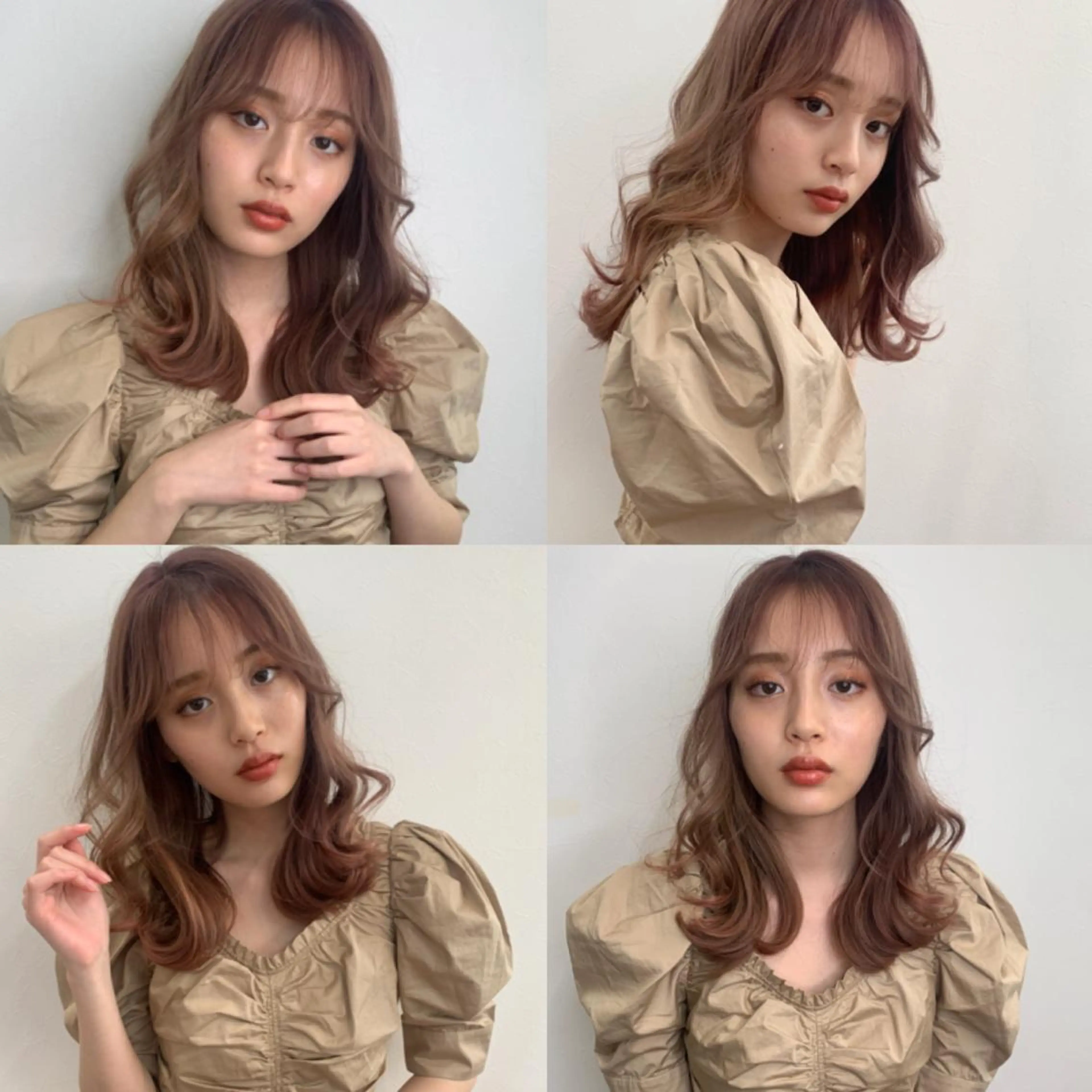 ミディアム カラー カット ヘアカラー トリートメント ヘッドスパ 透明感/オリーブ/ グレージュ/YUKAのヘアスタイル