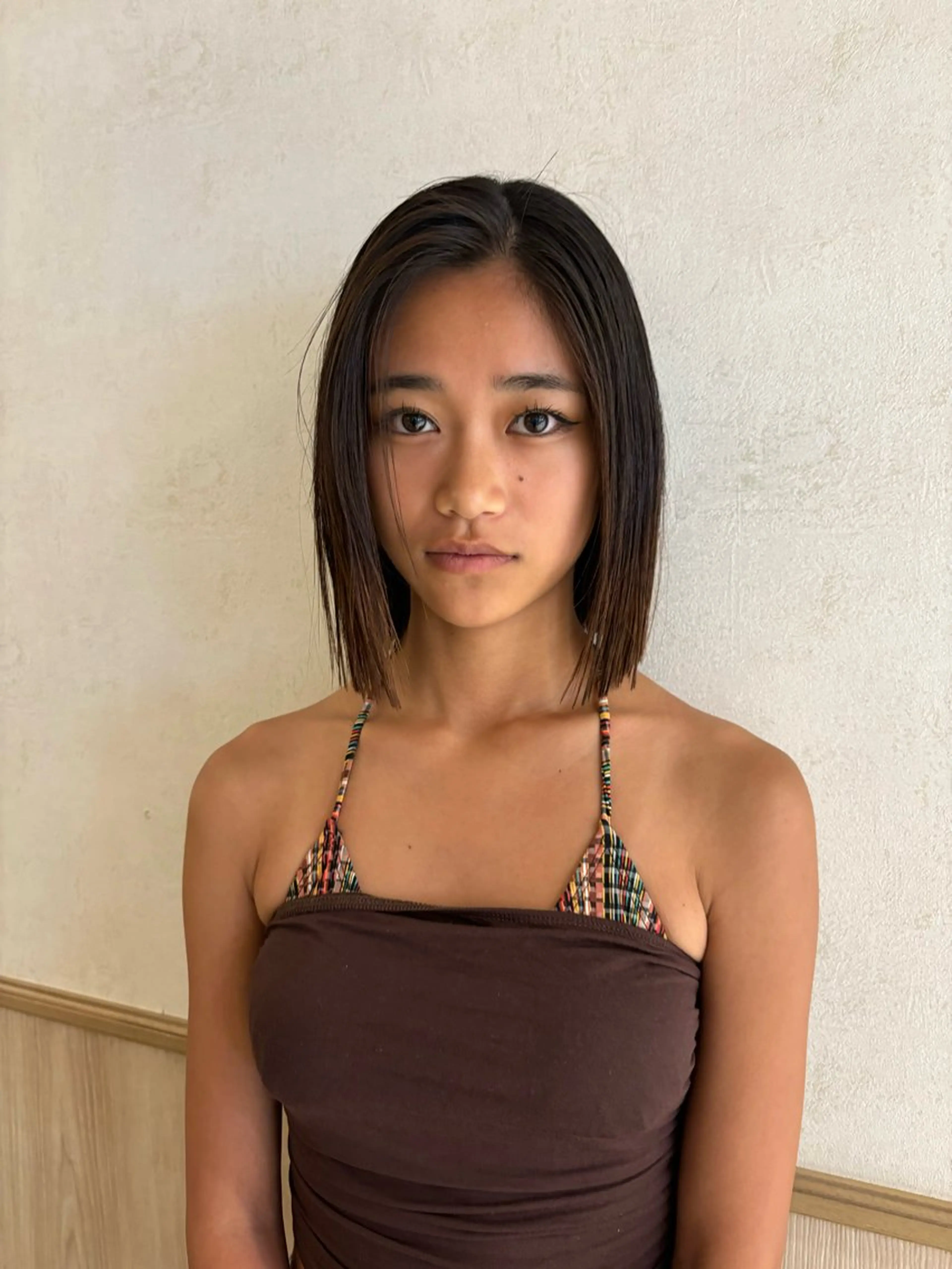 ミディアム パーマ ボブ 縮毛矯正 縮毛矯正 izumi/ ボブ/パーマのヘアスタイル