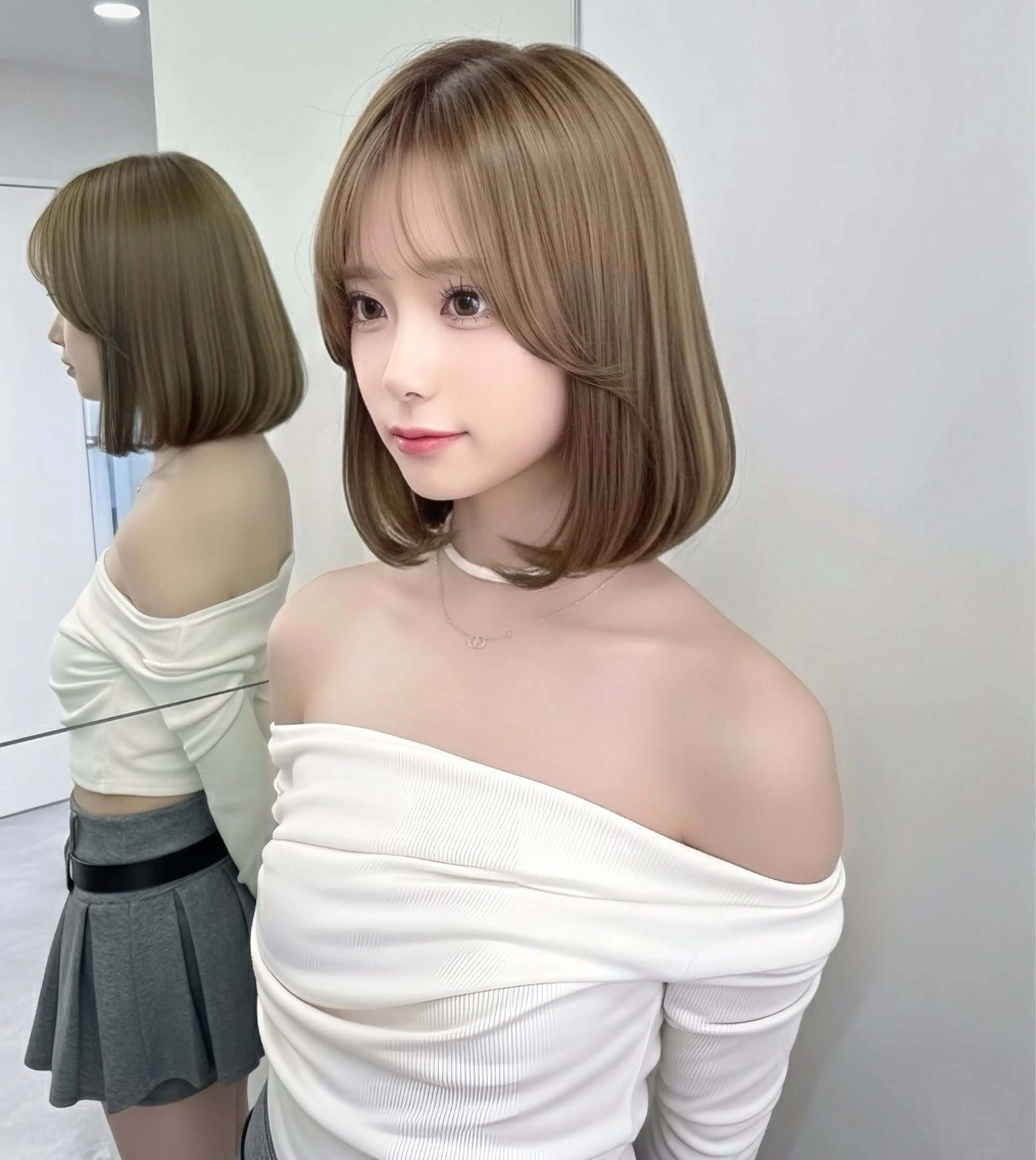 ミディアム カラー カット ヘアカラー トリートメント レイヤー\髪質改善\ ボブ特化\たかひろのヘアスタイル