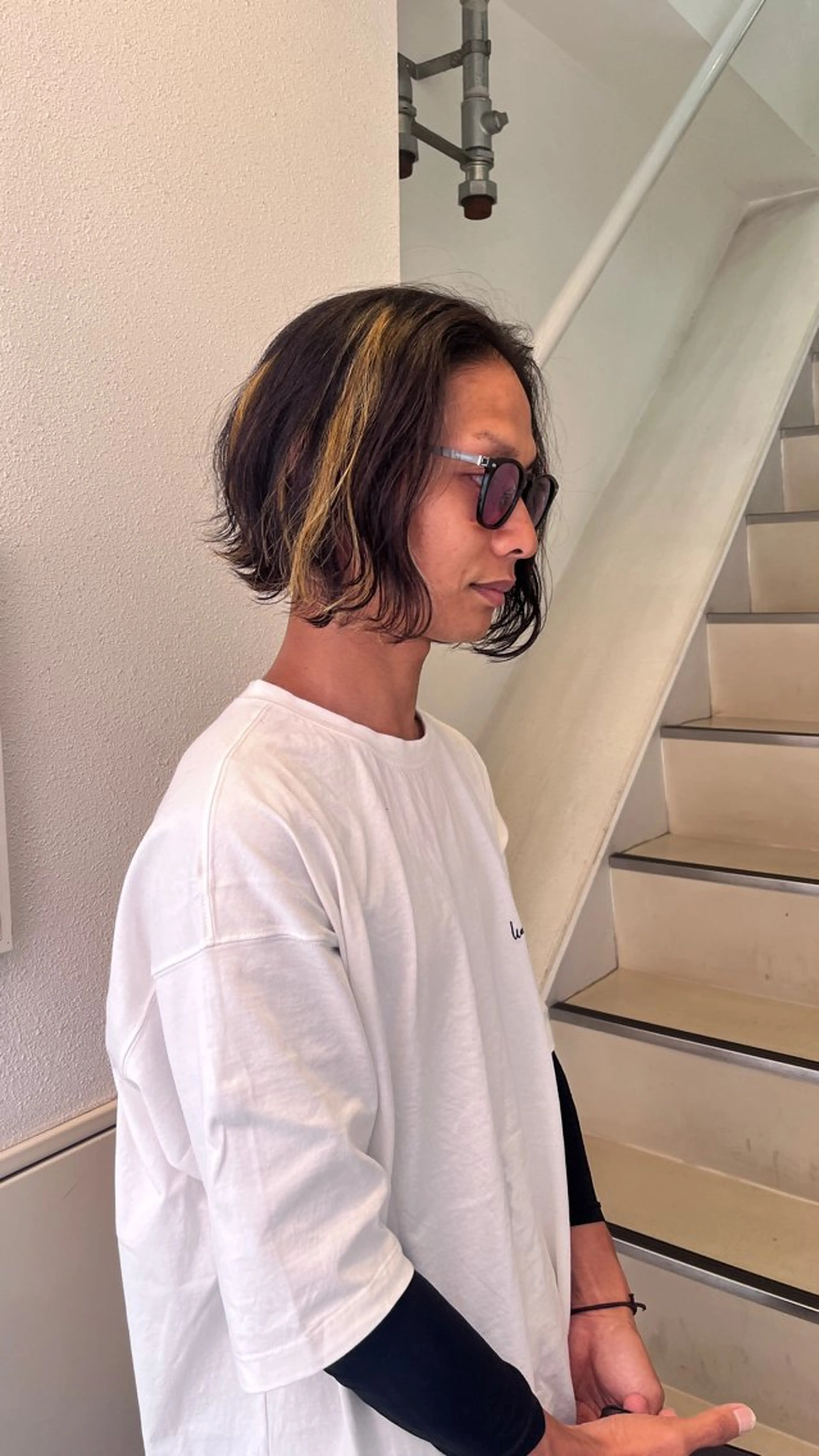 ミディアム カラー メンズ メンズインナーカラー インナーカラー ヘアカラー トリートメント 堀江/心斎橋/西大橋 四ツ橋【Vers】のヘアスタイル