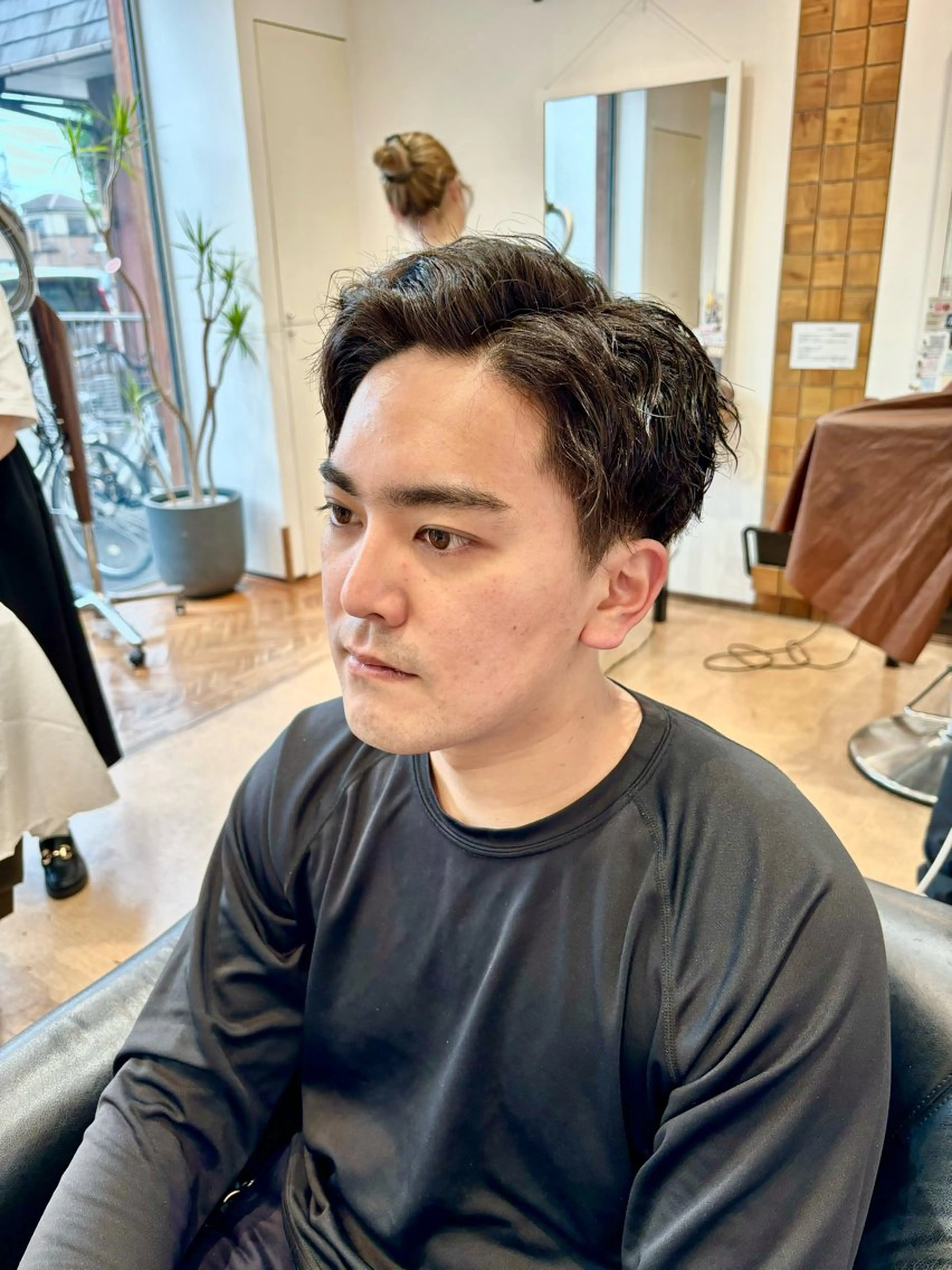 ショート パーマ メンズ アップバング メンズパーマ ツイストスパイラルパーマ ボブ ショートヘア 秋山知穂🌸縮毛矯正 ショートお任せ🌸のヘアスタイル