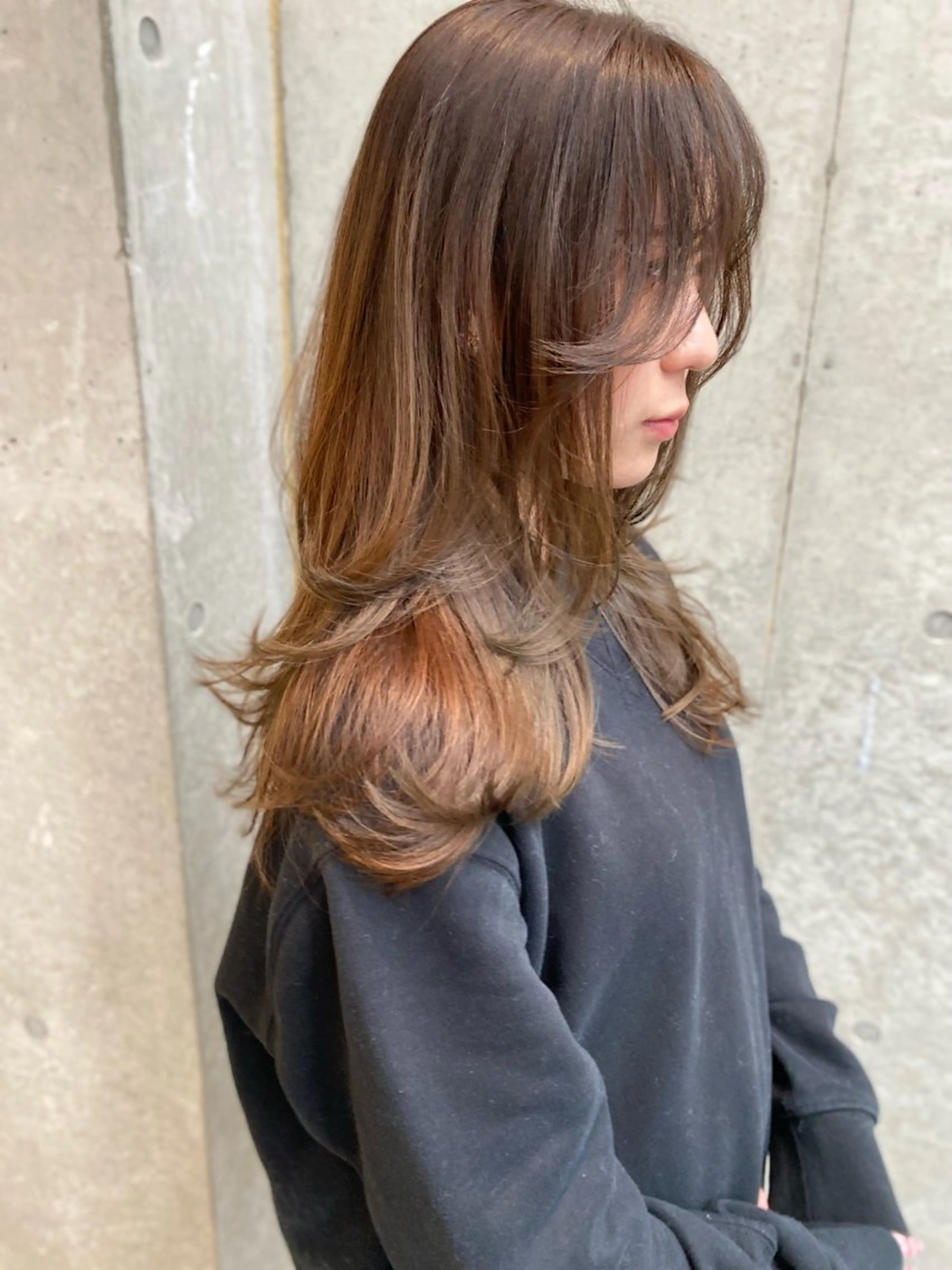 セミロング カラー カット ヘアカラー トリートメント レイヤー/柔色 カラー/SAkiのヘアスタイル