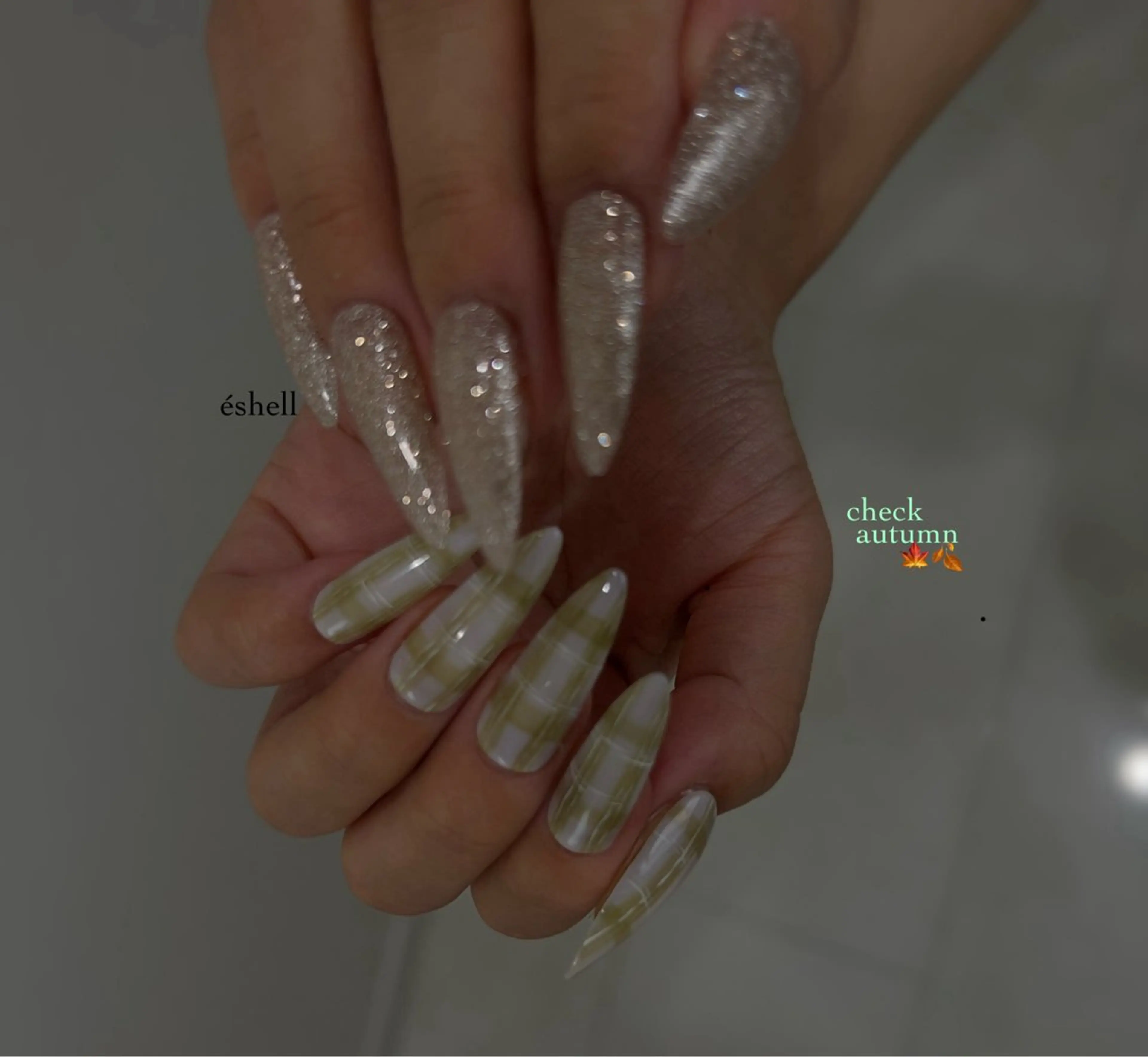 ロング ハンドネイル nail salon éshellのネイルデザイン