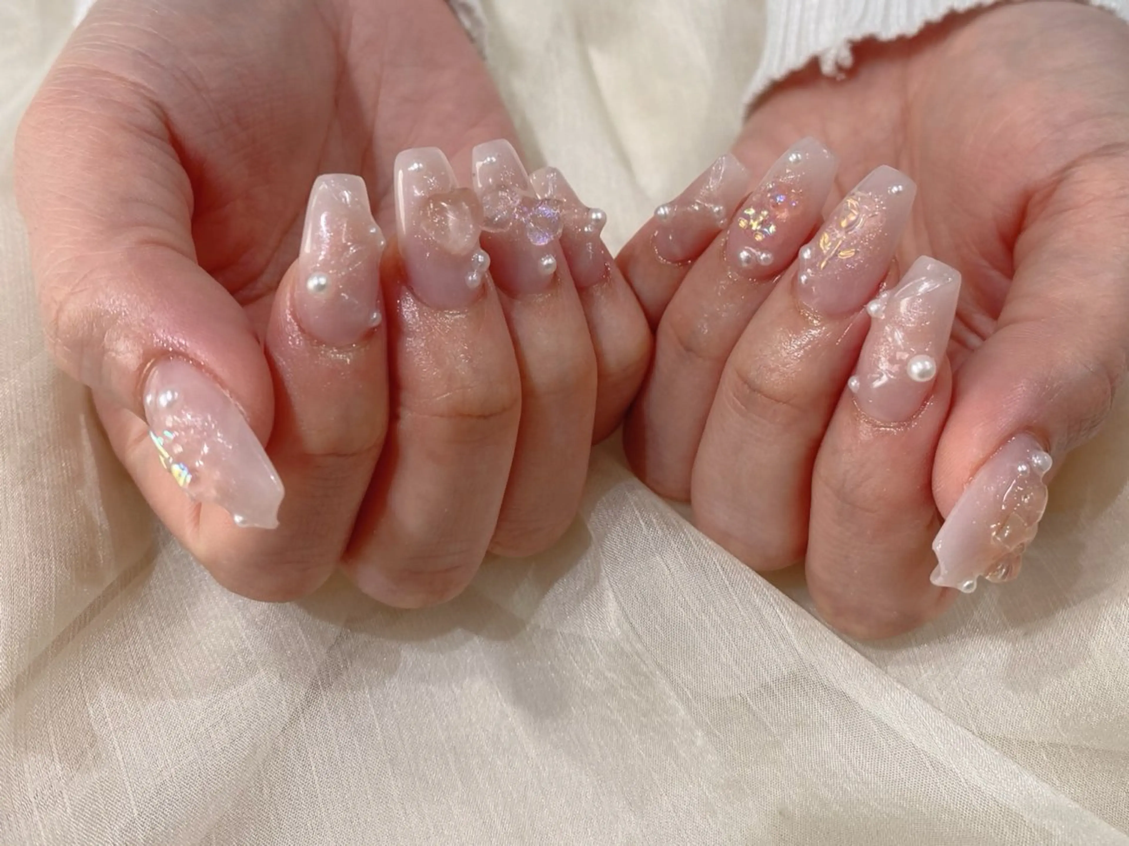 セミロング ハンドネイル Nail  R💫 naoのネイルデザイン