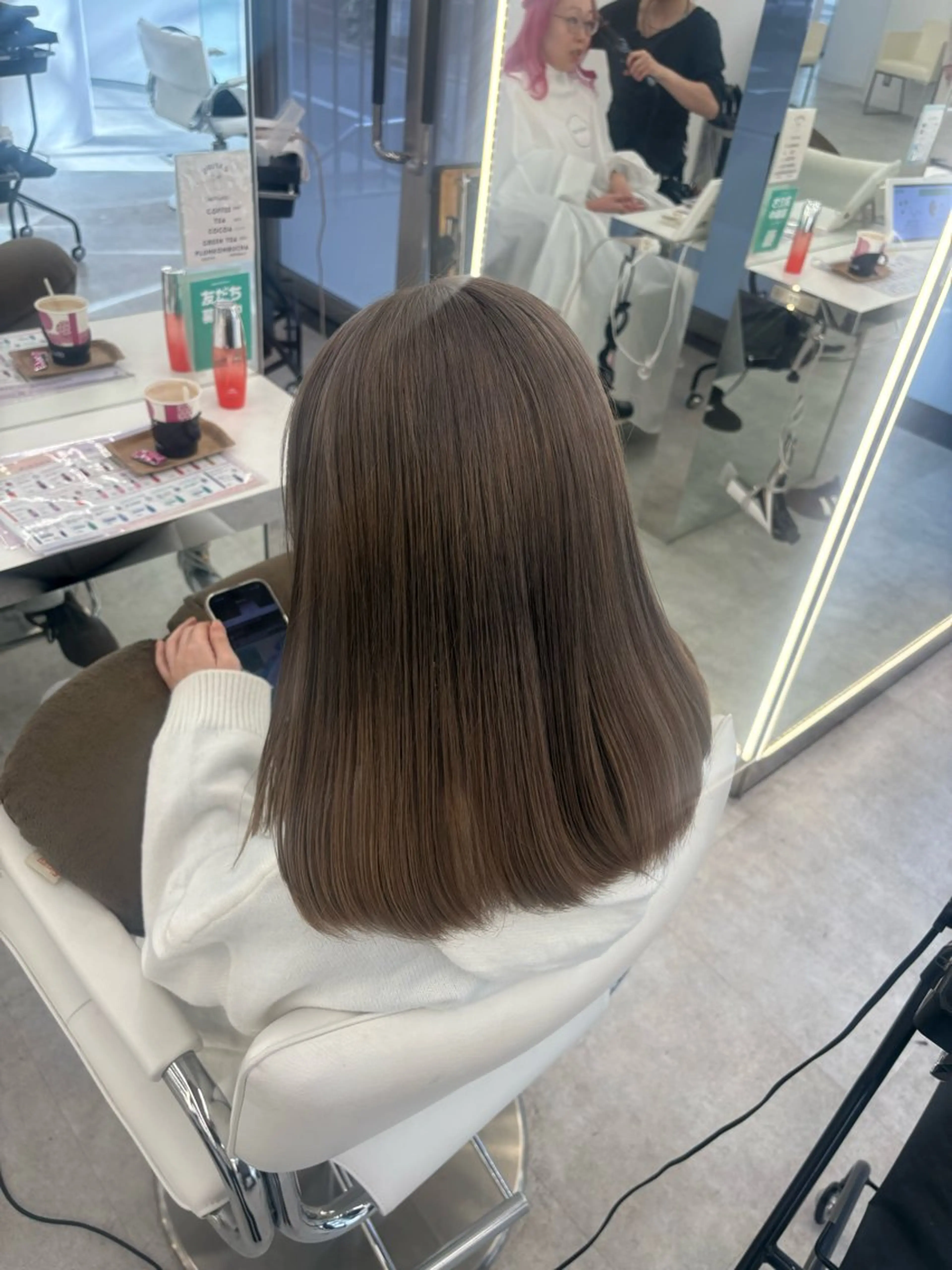 ミディアム ヘアカラー ハイトーン/エクステ /りこぴん🎀のヘアスタイル