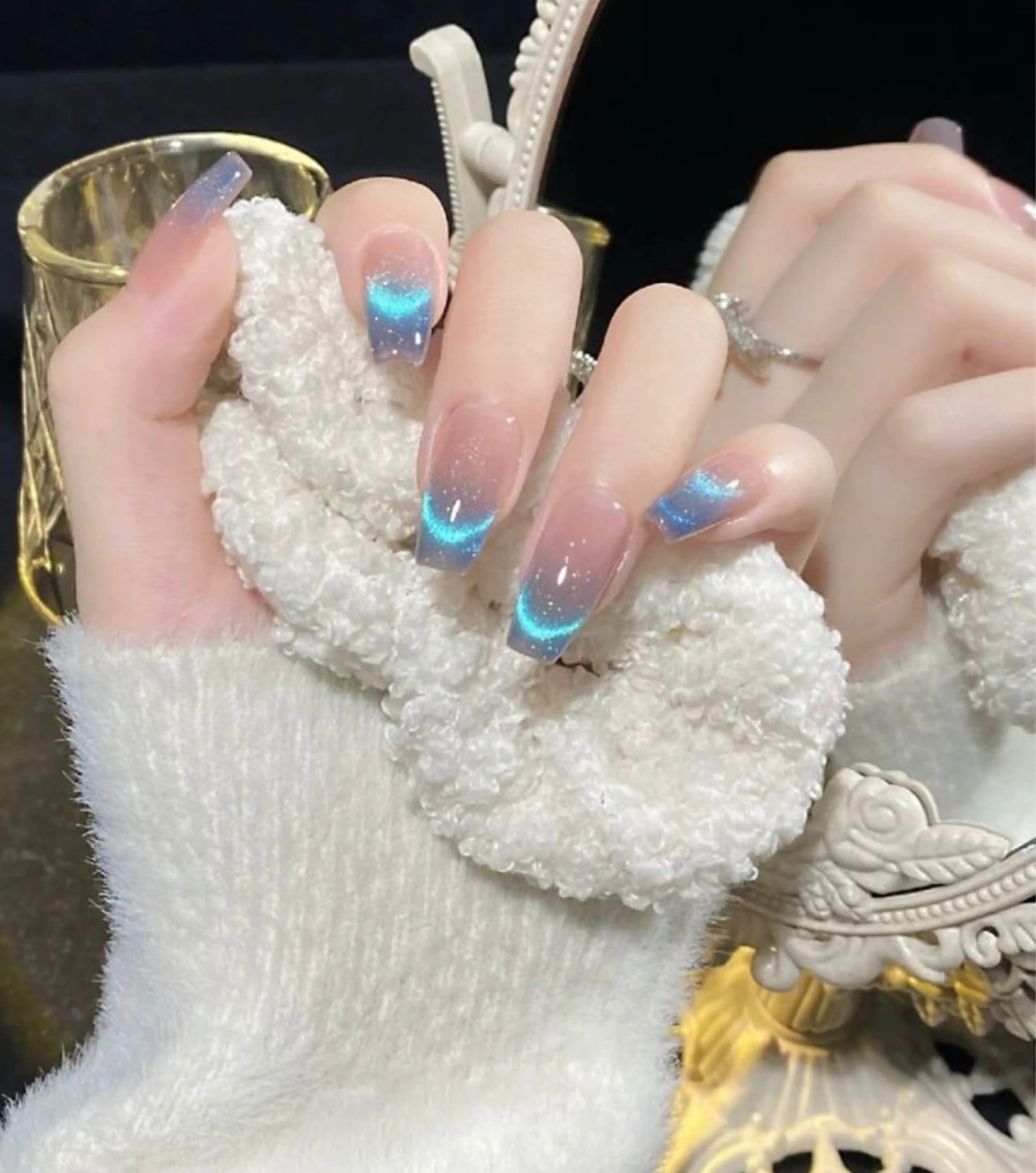 ネイル チークネイル 長さ出し フットネイル フレンチネイル ジェルネイル Niko 星星のネイルデザイン