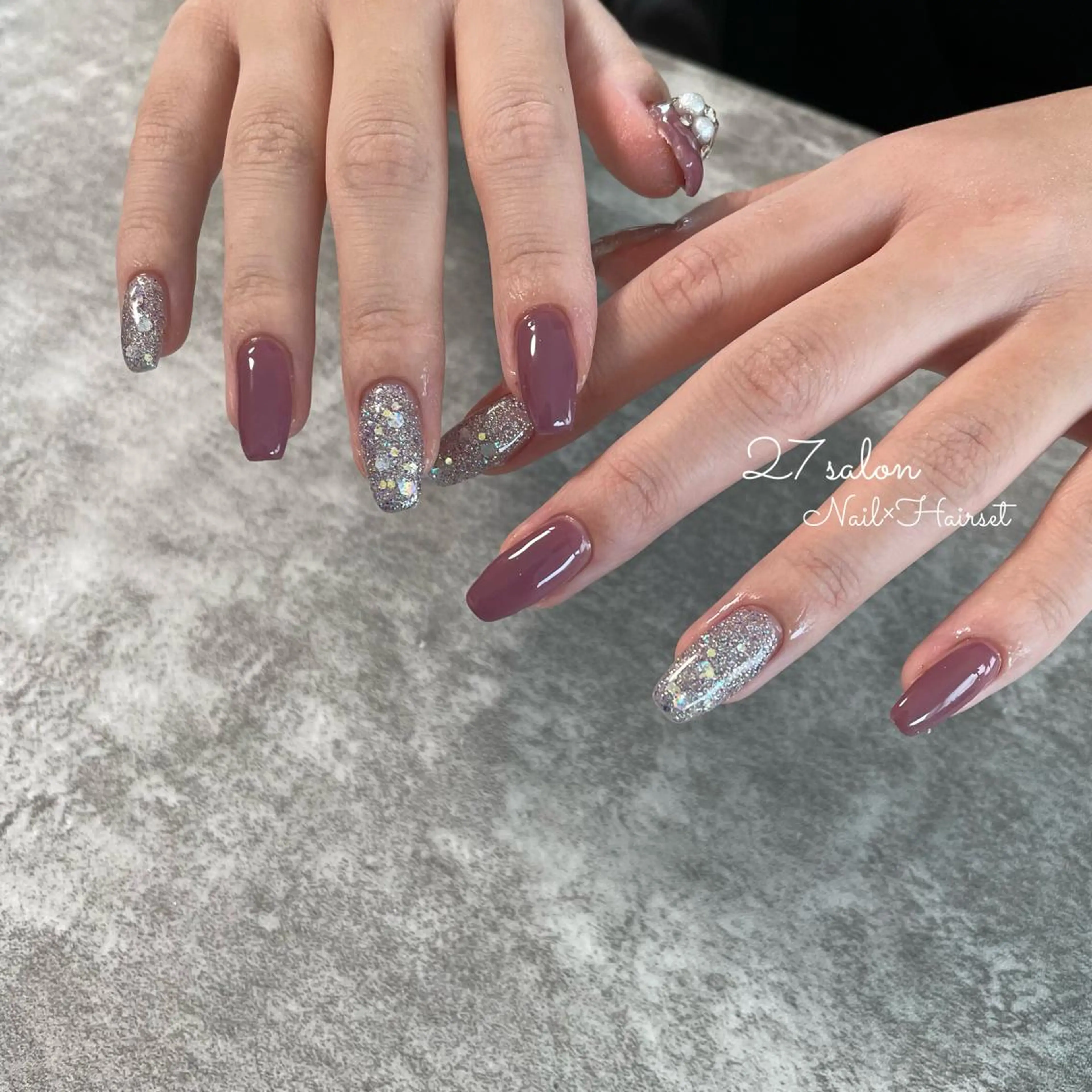 ネイル フラッシュネイル シンプルネイル 27salon yuinaのネイルデザイン