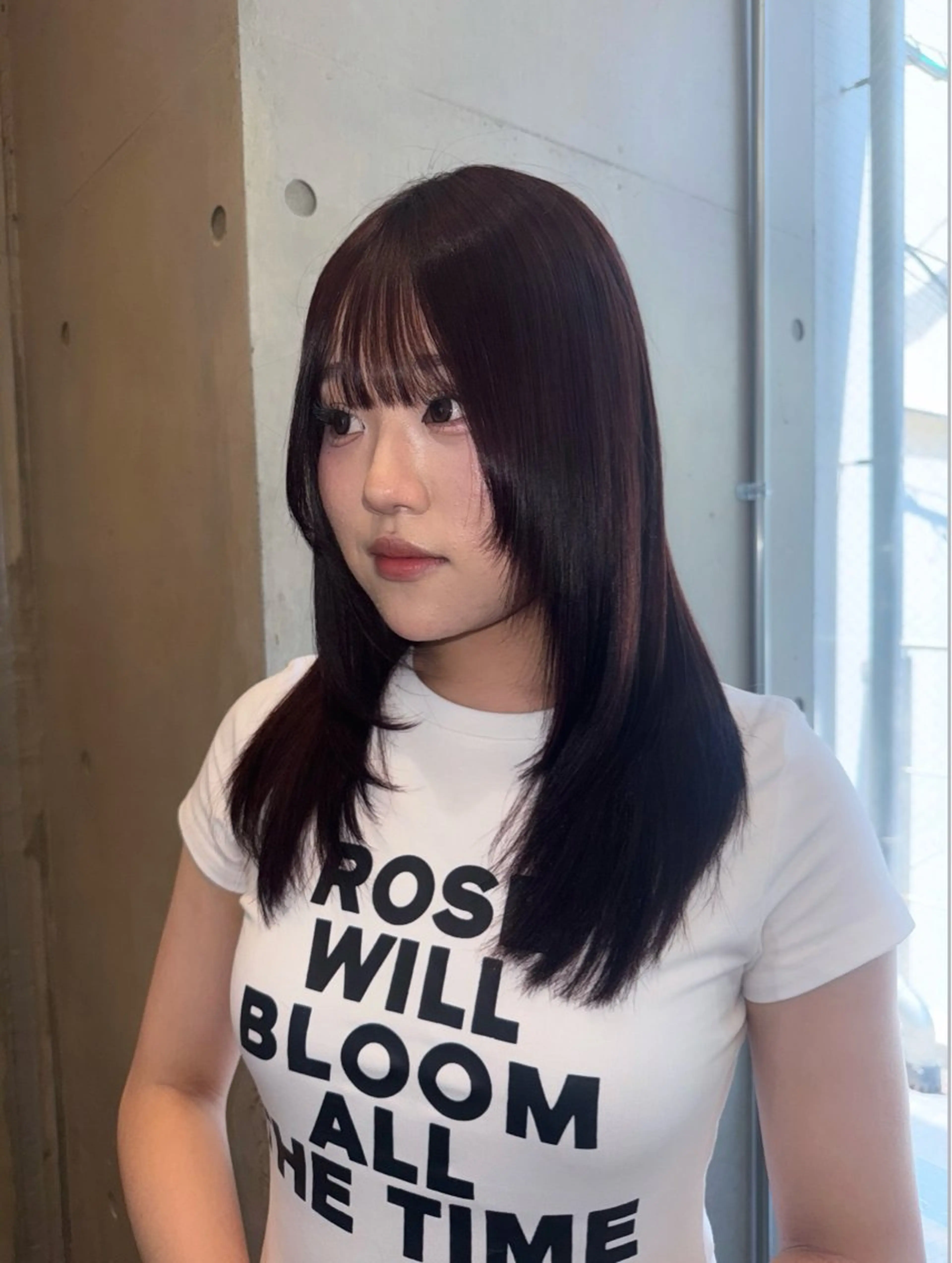 ミディアム ショートボブ ミディアムパーマ ボブ ハイライト 髪質改善 ヘアカラー KAAI ㅤのヘアスタイル