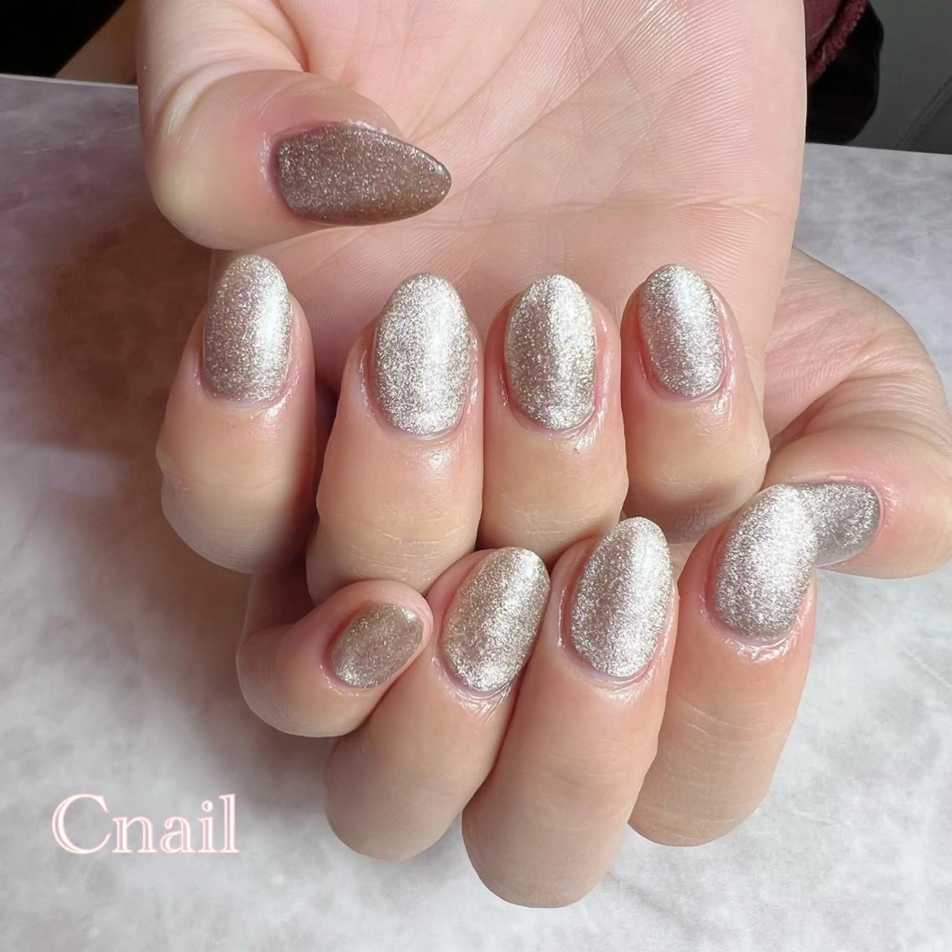 ネイル ブラウン マグネットネイル C's coffretのネイルデザイン