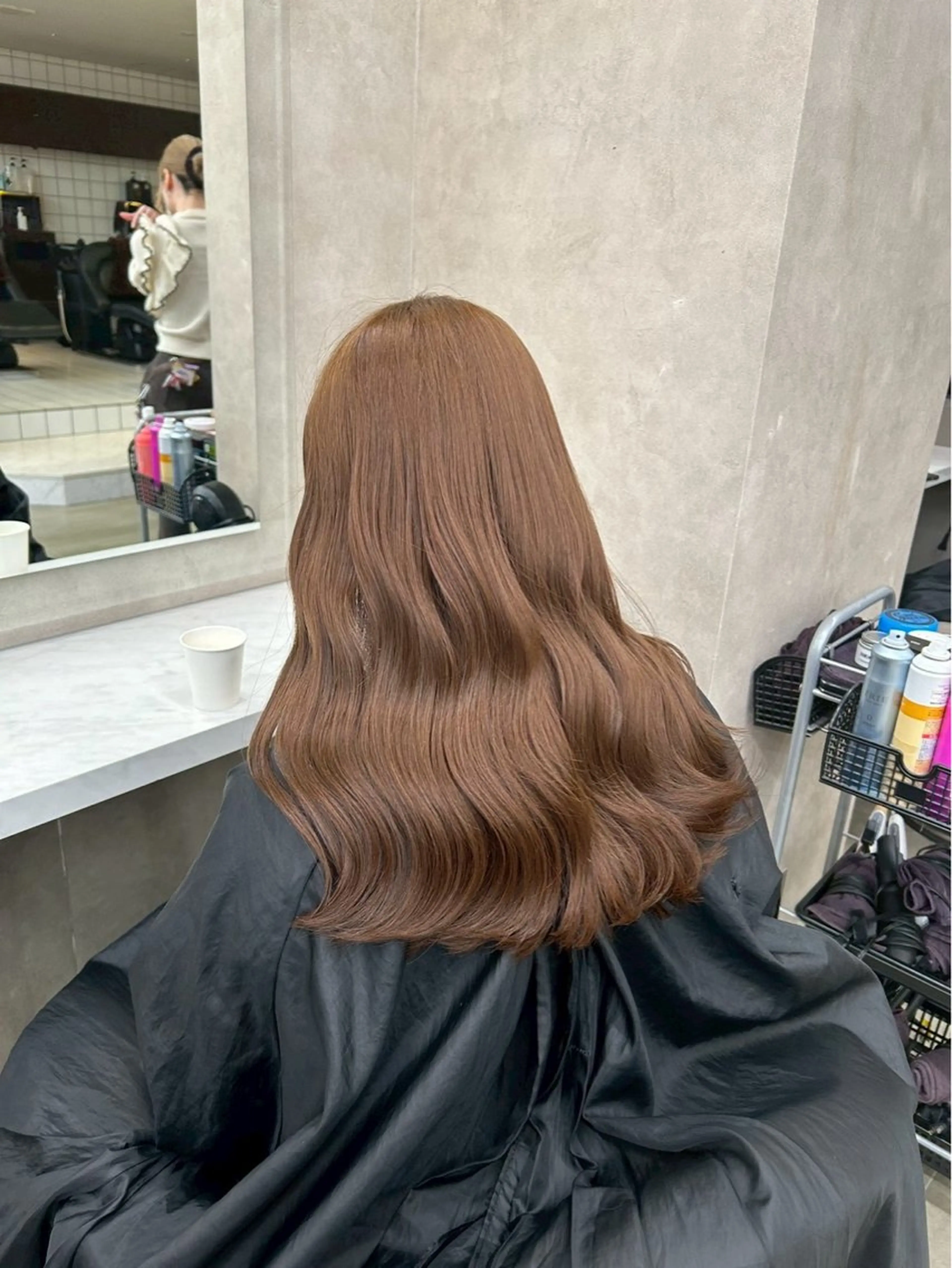 ロング カラー ブリーチ ダブルカラー ブリーチなしカラー 髪質改善 トリートメント 🤍透明感推しカラー 🤍yui‪💞✨のヘアスタイル