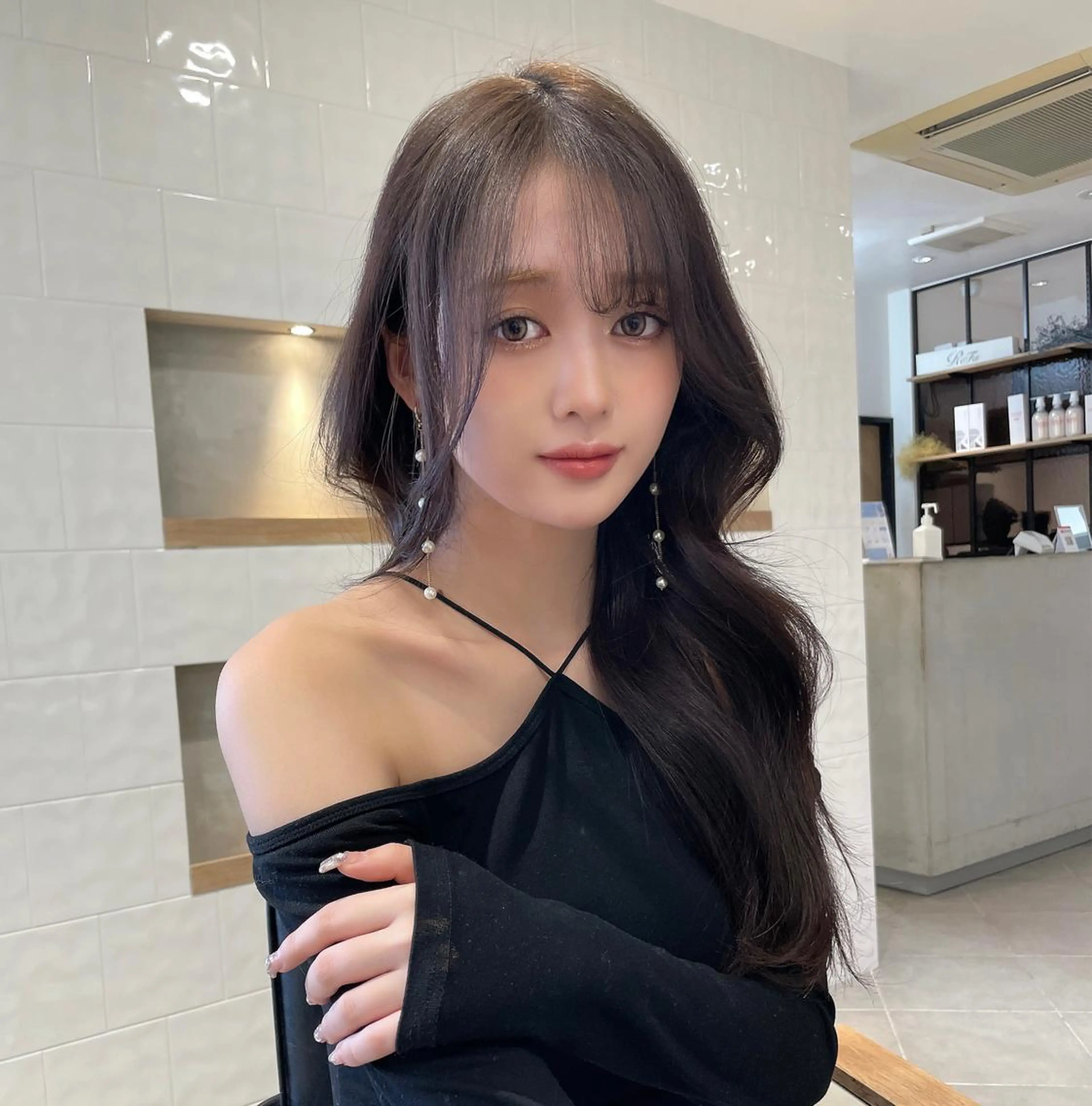 ロング カラー ブラウンカラー ケアカラー ショコラブラウン ショコラグレージュ ダブルカラー カット IVY所属・ヘアアレンジ🎀 yuuka 🤍のヘアスタイル