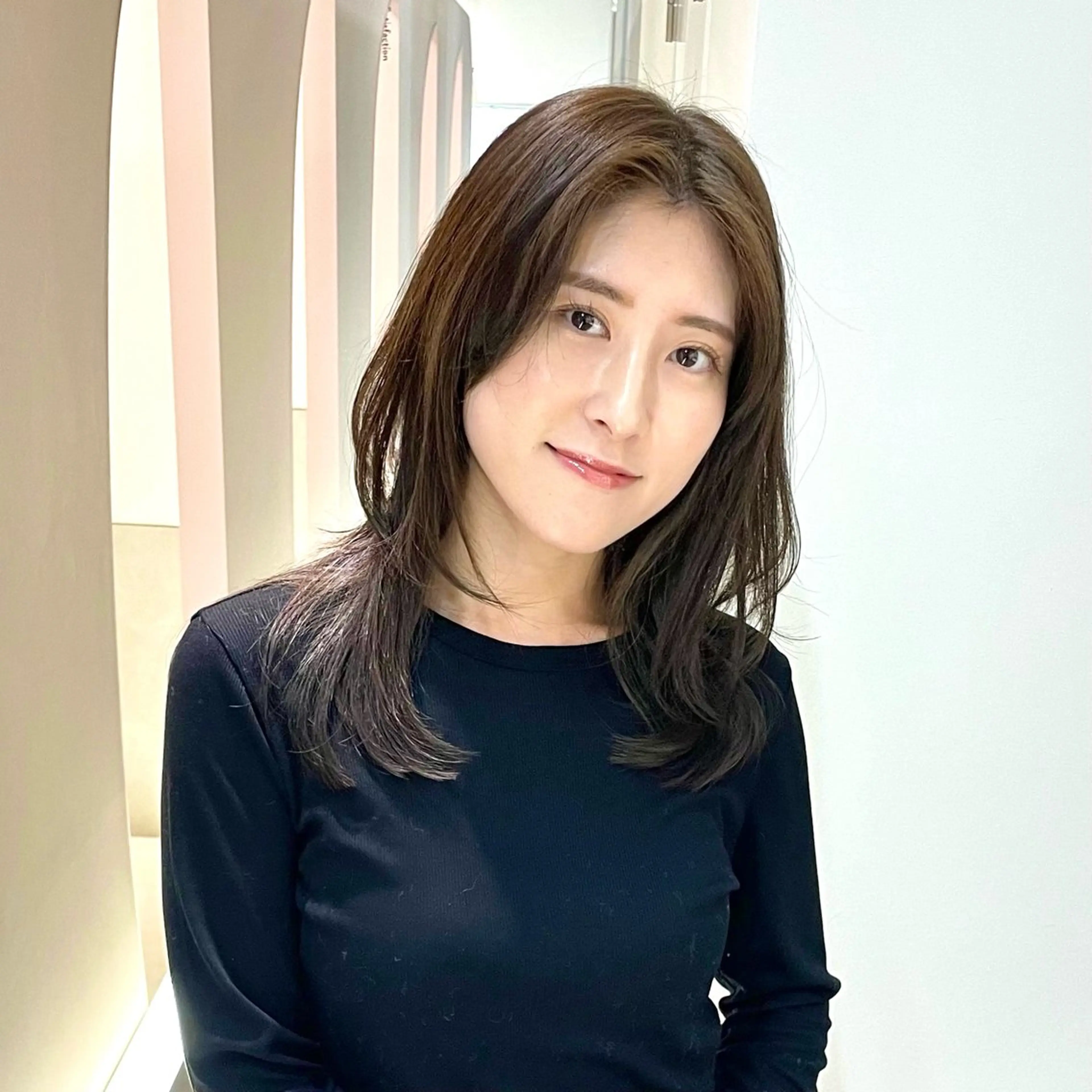 ミディアム カラー カット ヘアカラー トリートメント 髪質改善水素TR× レイヤーカット/熊澤のヘアスタイル