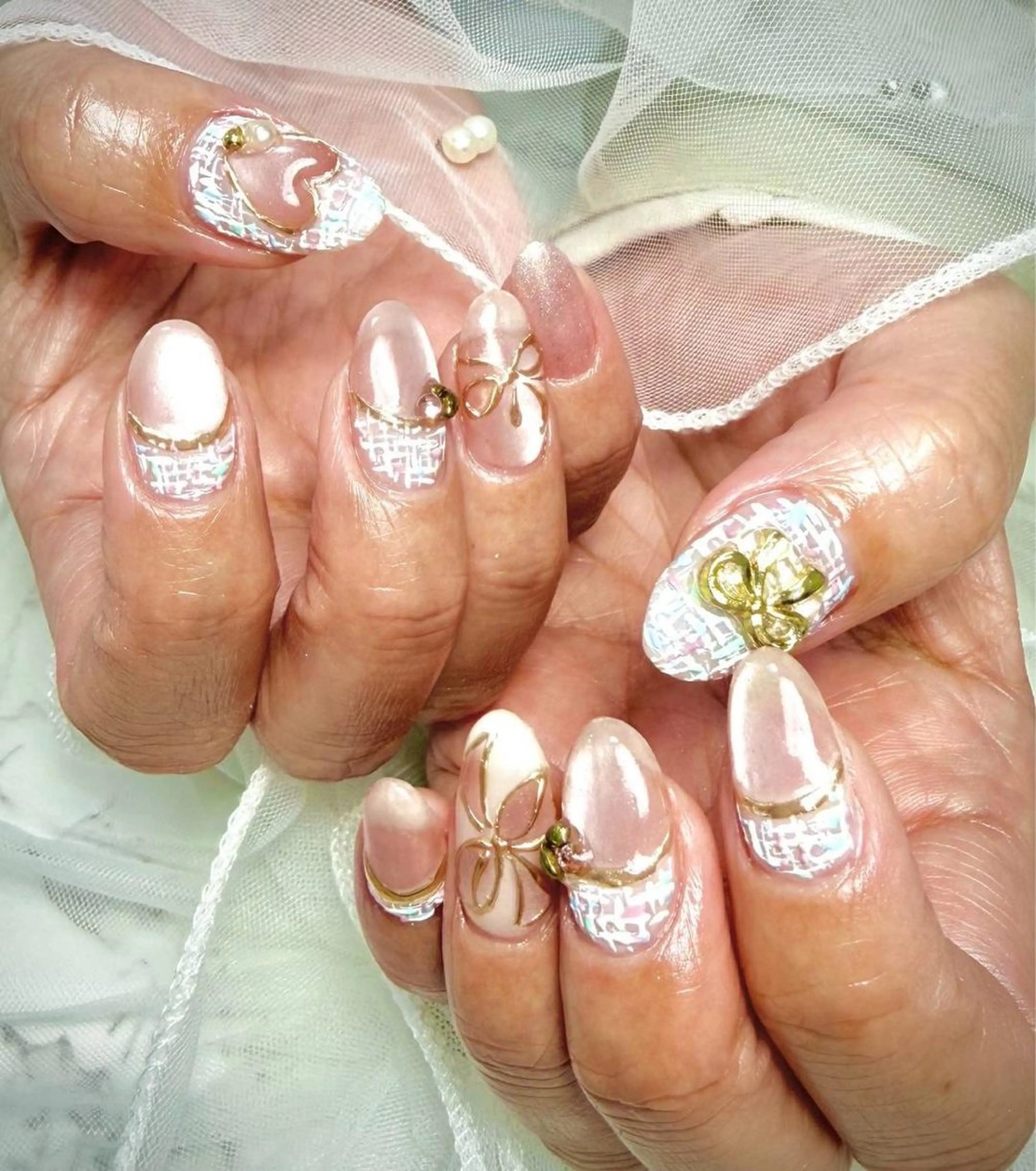 ネイル アートネイル チークネイル フラッシュネイル フラッシュマグ フレンチネイル M.N_ nailのネイルデザイン