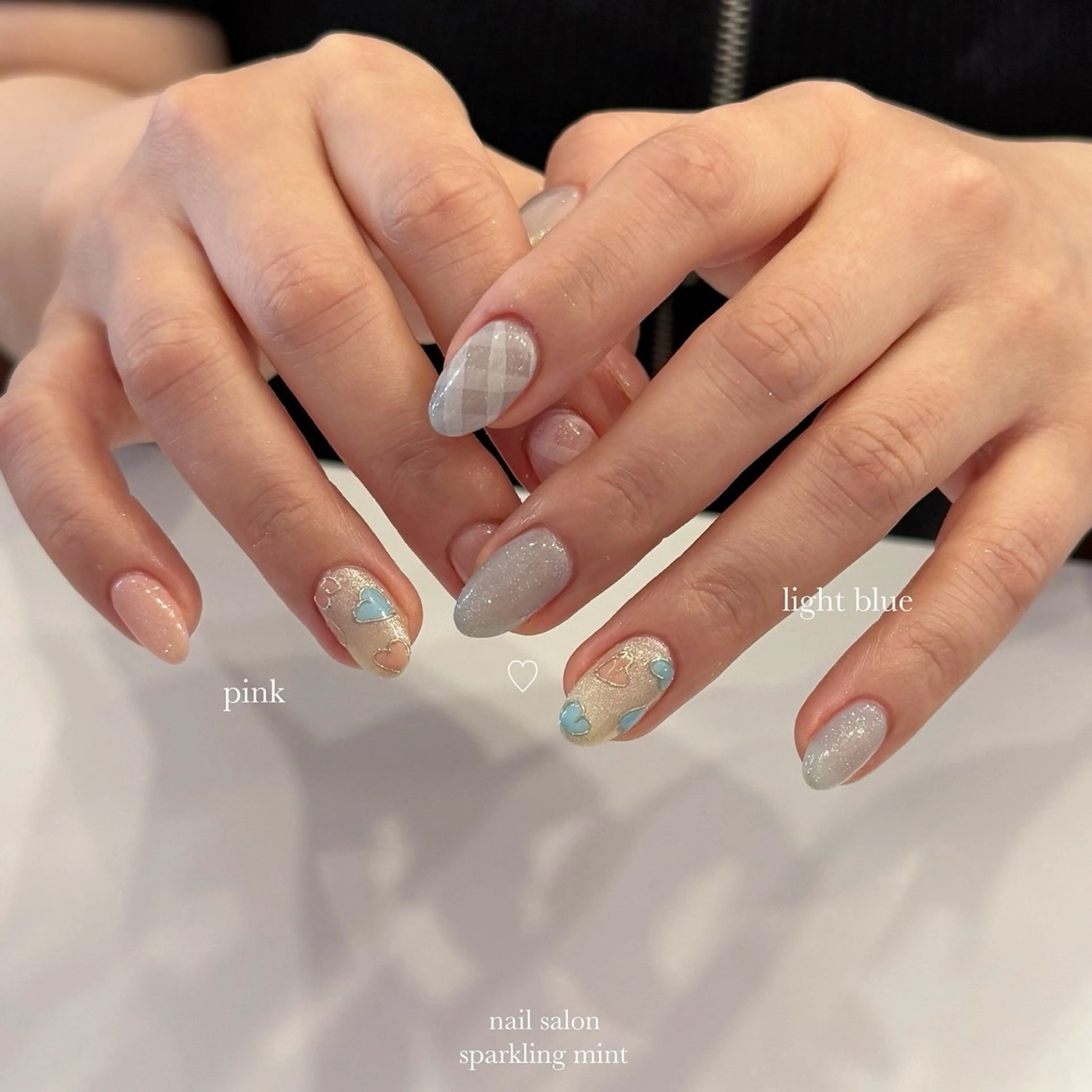 ネイル sparkling mint【スパークリングミント】所属・natsuki 🎀💎モデル様募集のネイルデザイン