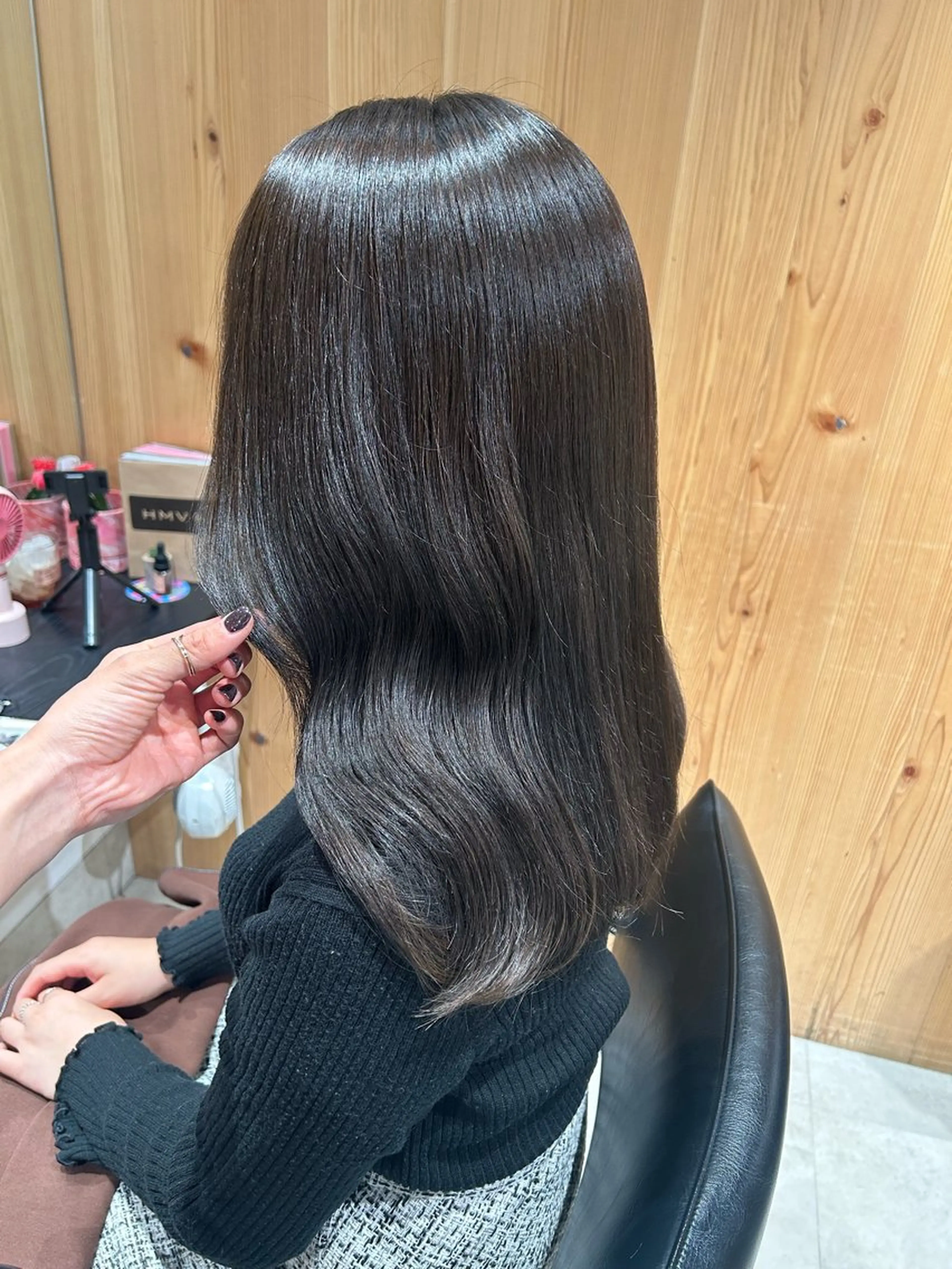 ミディアム カラー 透明感カラー グレージュ カット ヘアカラー トリートメント ヘッドスパ GO TODAY  SHAIRE  SALON   渋谷モディ所属・スキバサミを使わない カット🌼唯🌼のヘアスタイル