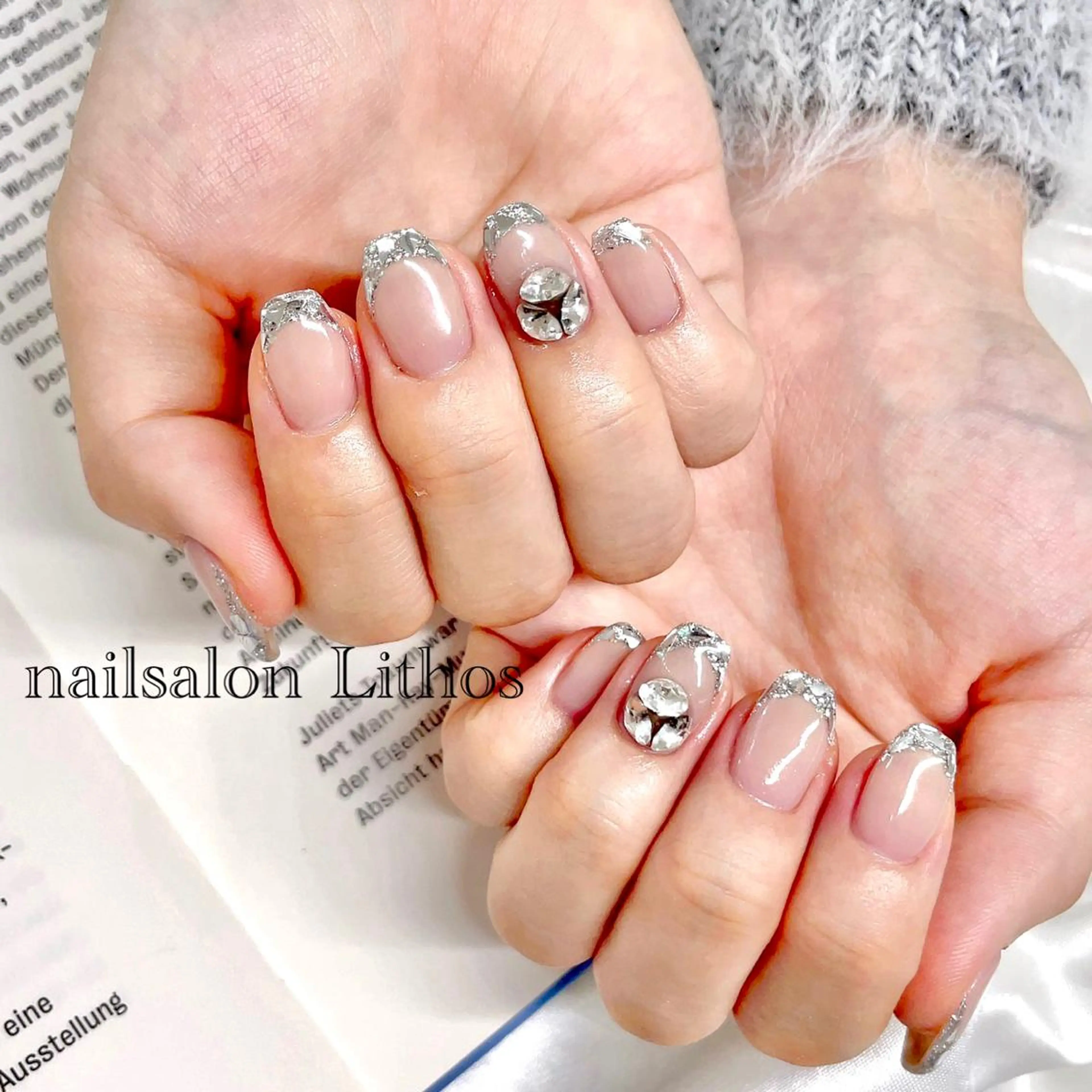 ネイル アートネイル フレンチネイル ガラスフレンチ ハンドネイル nailsalon Lithos所属・nailsalon Recontreのネイルデザイン