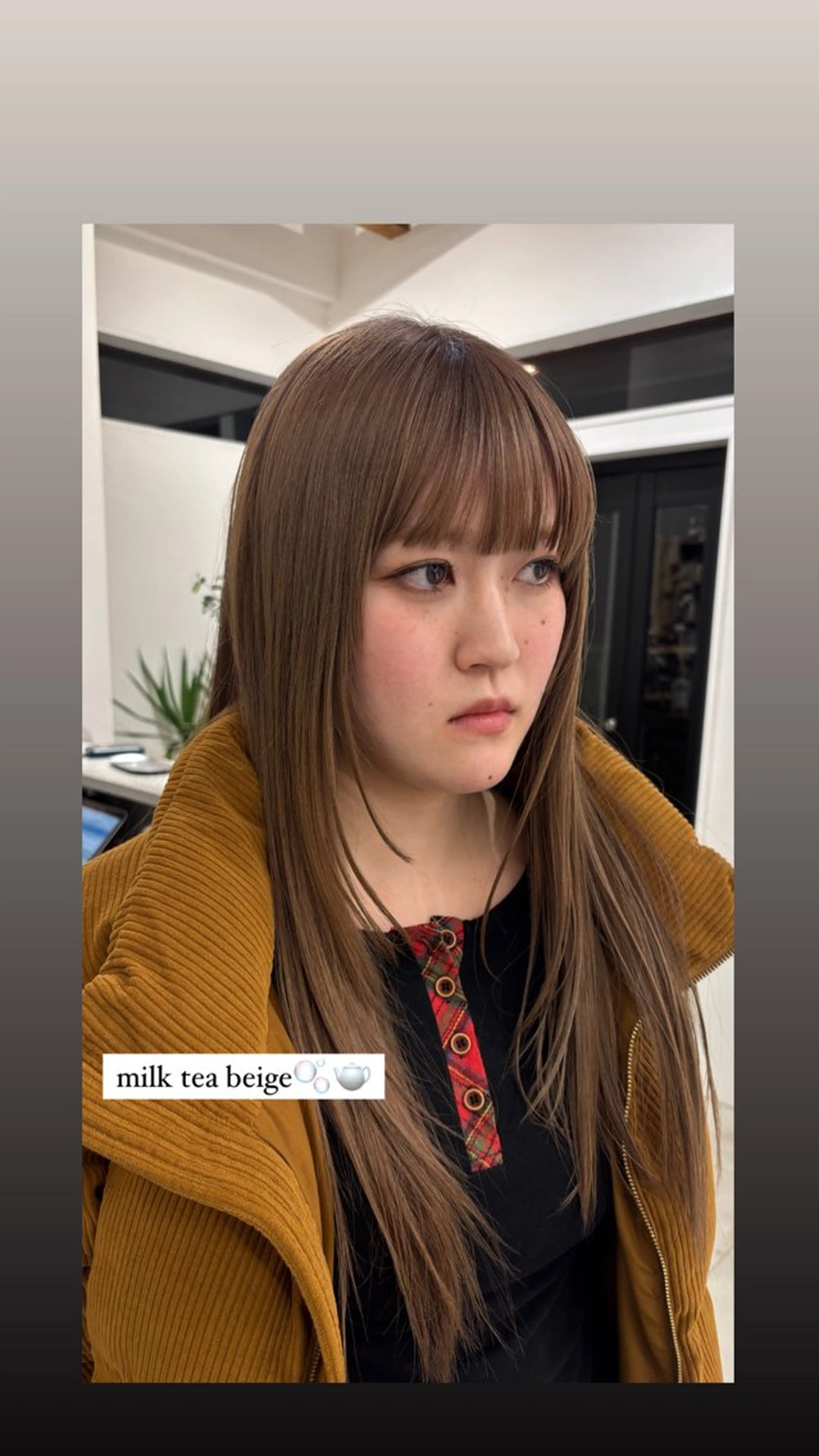 ロング カラー ベージュカラー ブリーチ ミルクティーベージュ ヘアカラー I’s hair make所属・髙木 藍紗のヘアスタイル