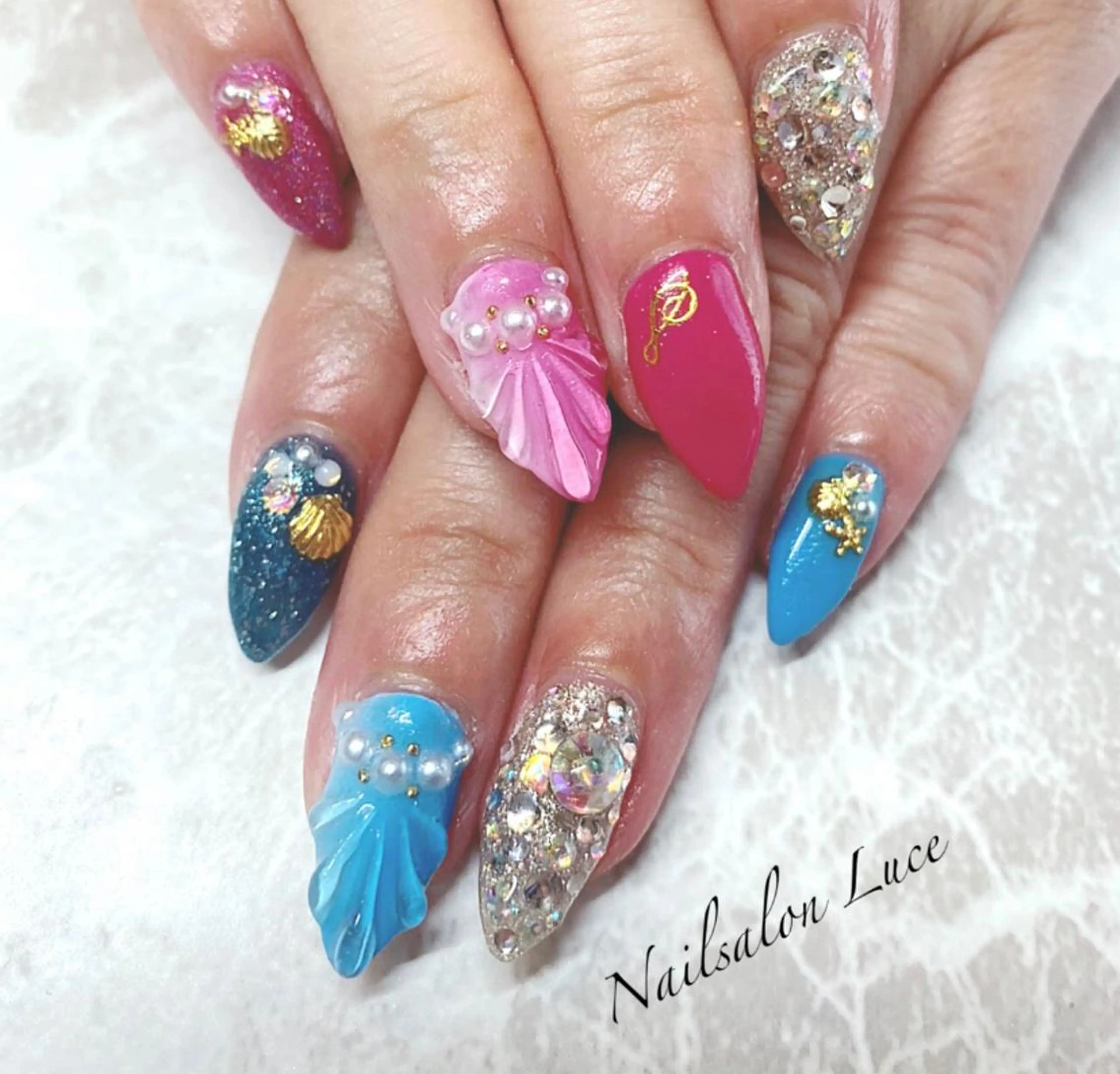 ネイル 夏ネイル ネイル& 脱毛サロン　Lのマツエク・マツパデザイン