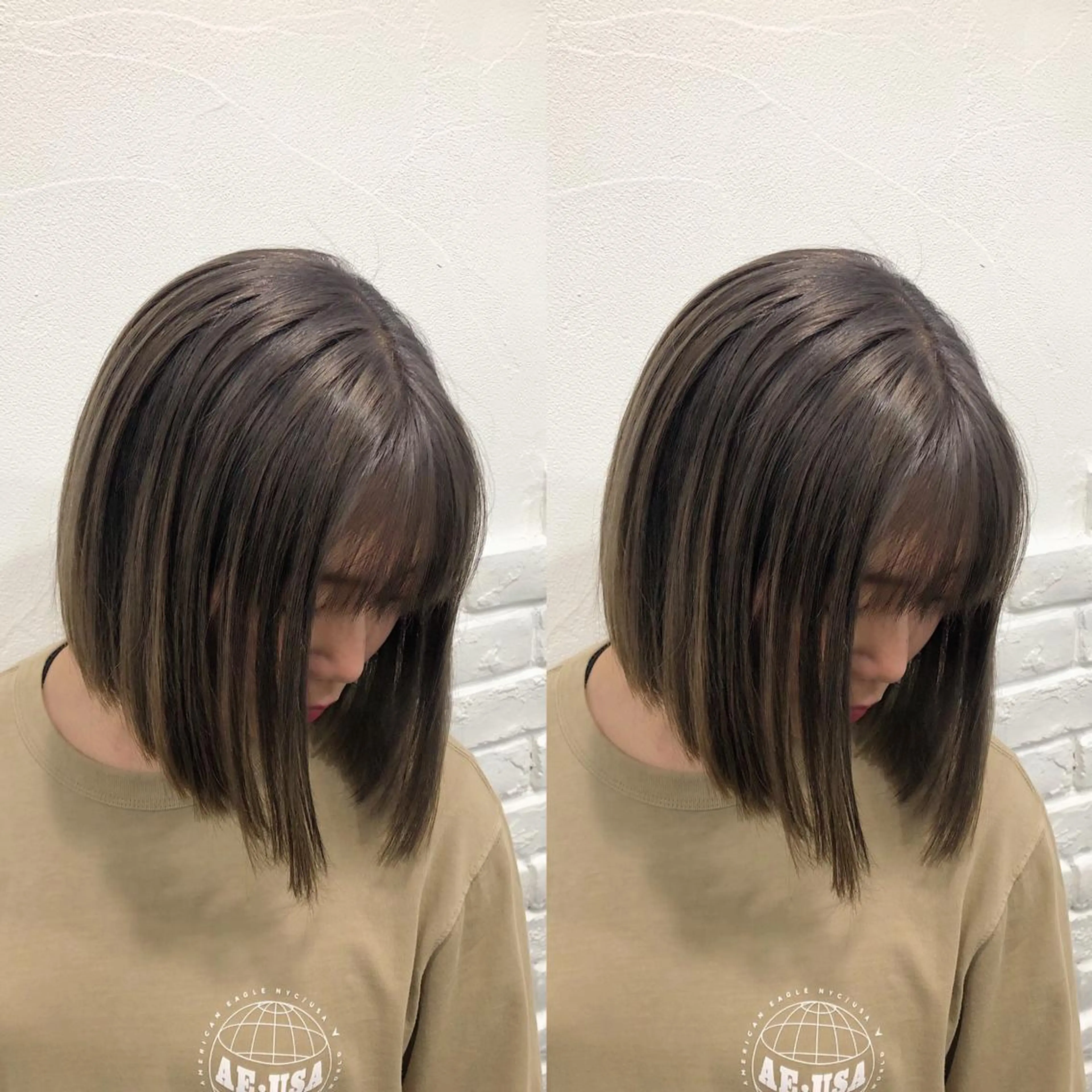 ショート カラー ヘアアレンジ メンズ キッズ ベージュカラー ミルクティーベージュ カット ヘアカラー トリートメント 💟Chloe原宿店 🩶ハイトーンのヘアスタイル