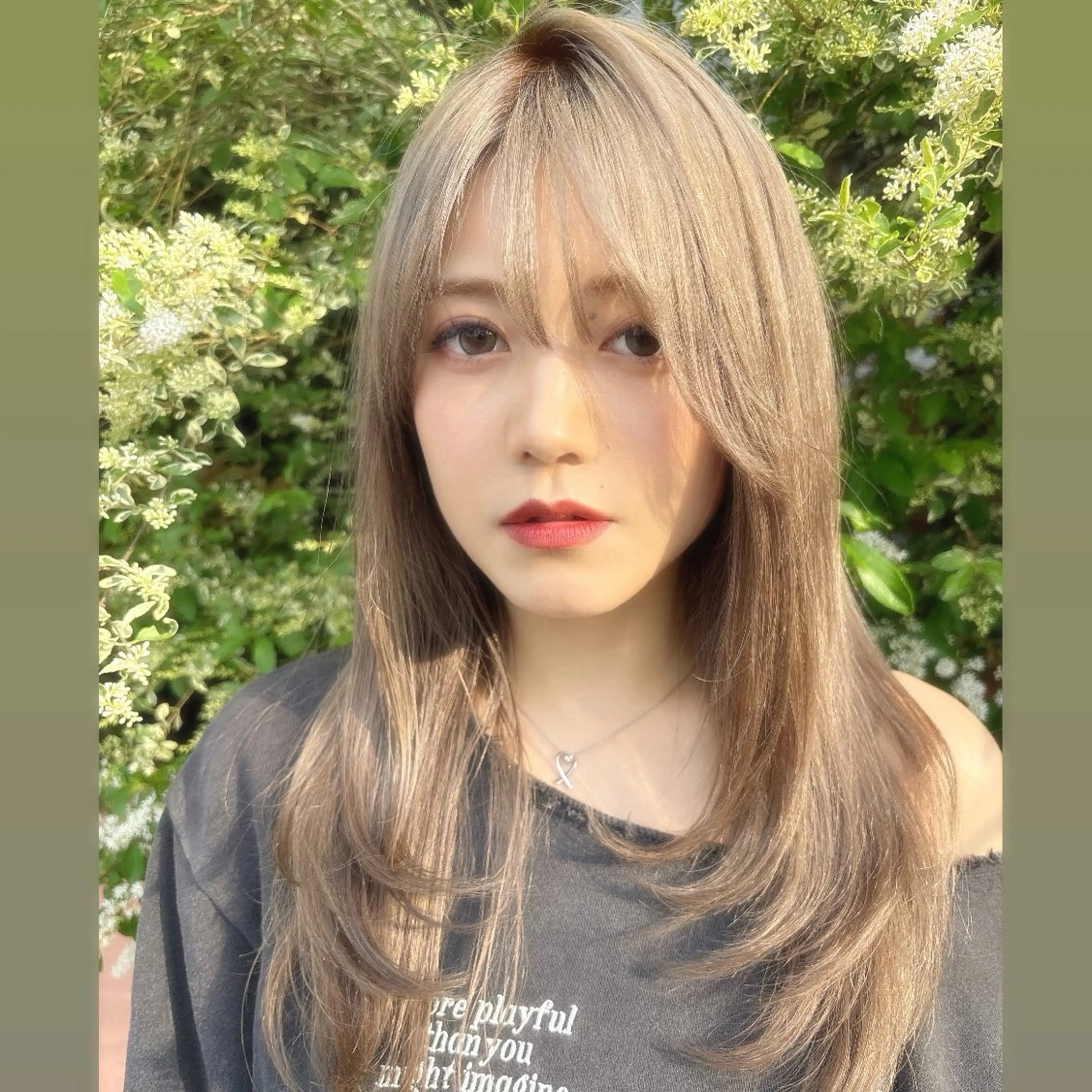 ロング カラー カット ヘアカラー トリートメント ミシェル /韓国ヘア🕊️のヘアスタイル