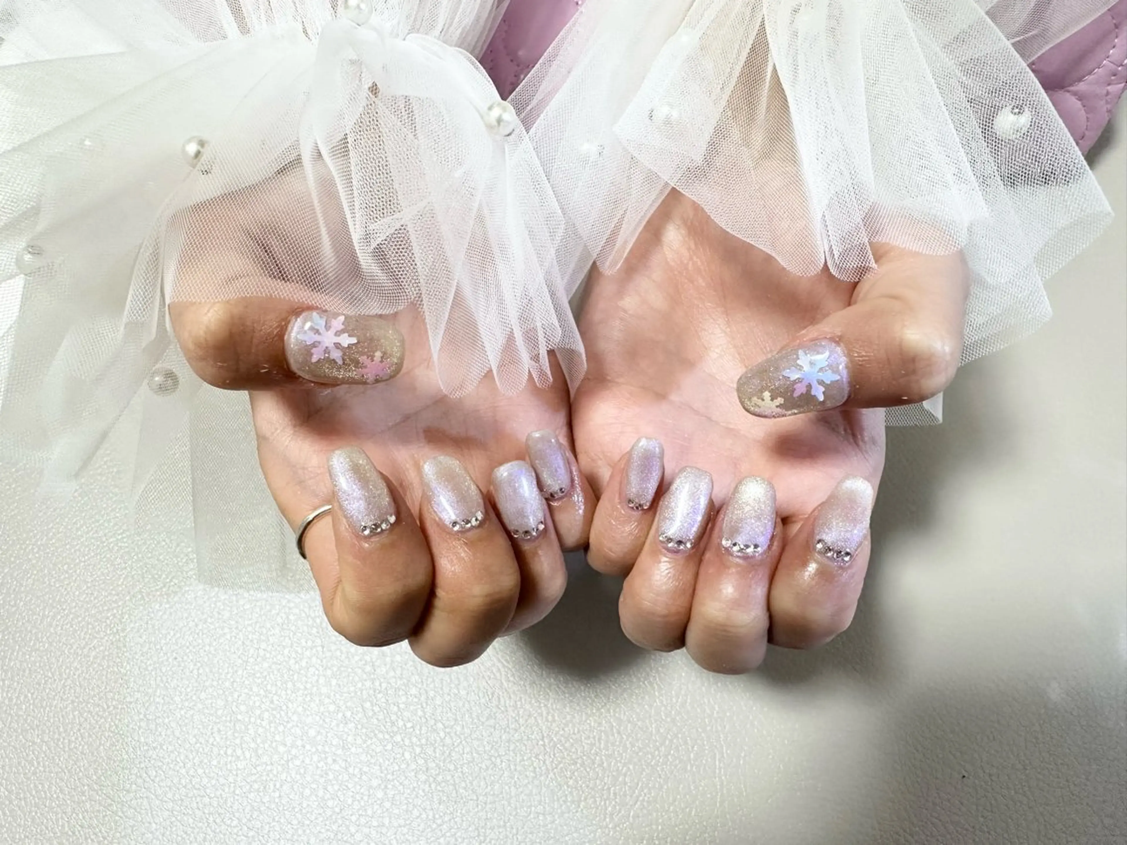 オフ込み、マグネットネイル（パーツ付け放題プラス1000円）の写真