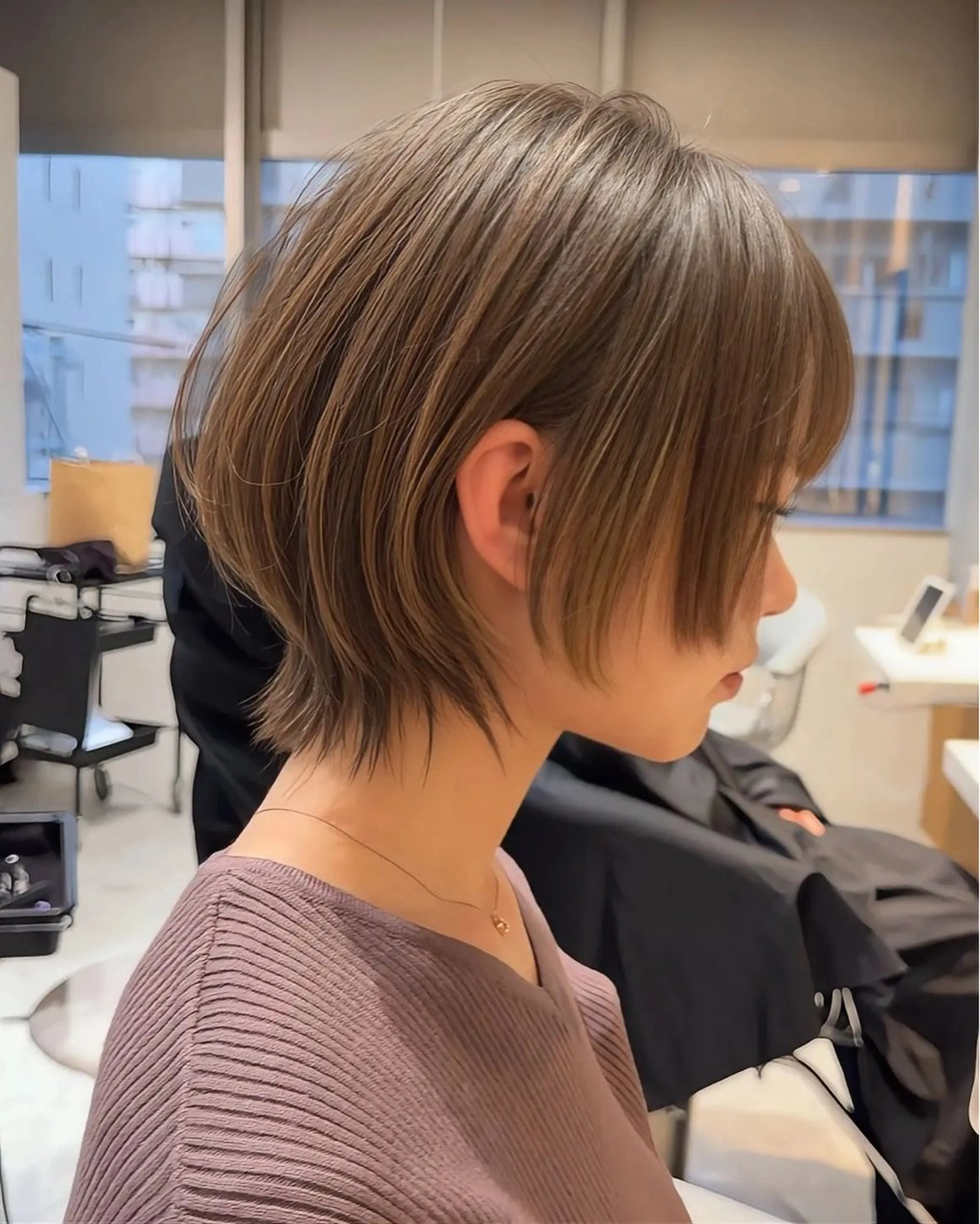 ショート カラー カット ヘアカラー トリートメント 🌟透明感カラー× 小顔カットの匠🌟のヘアスタイル