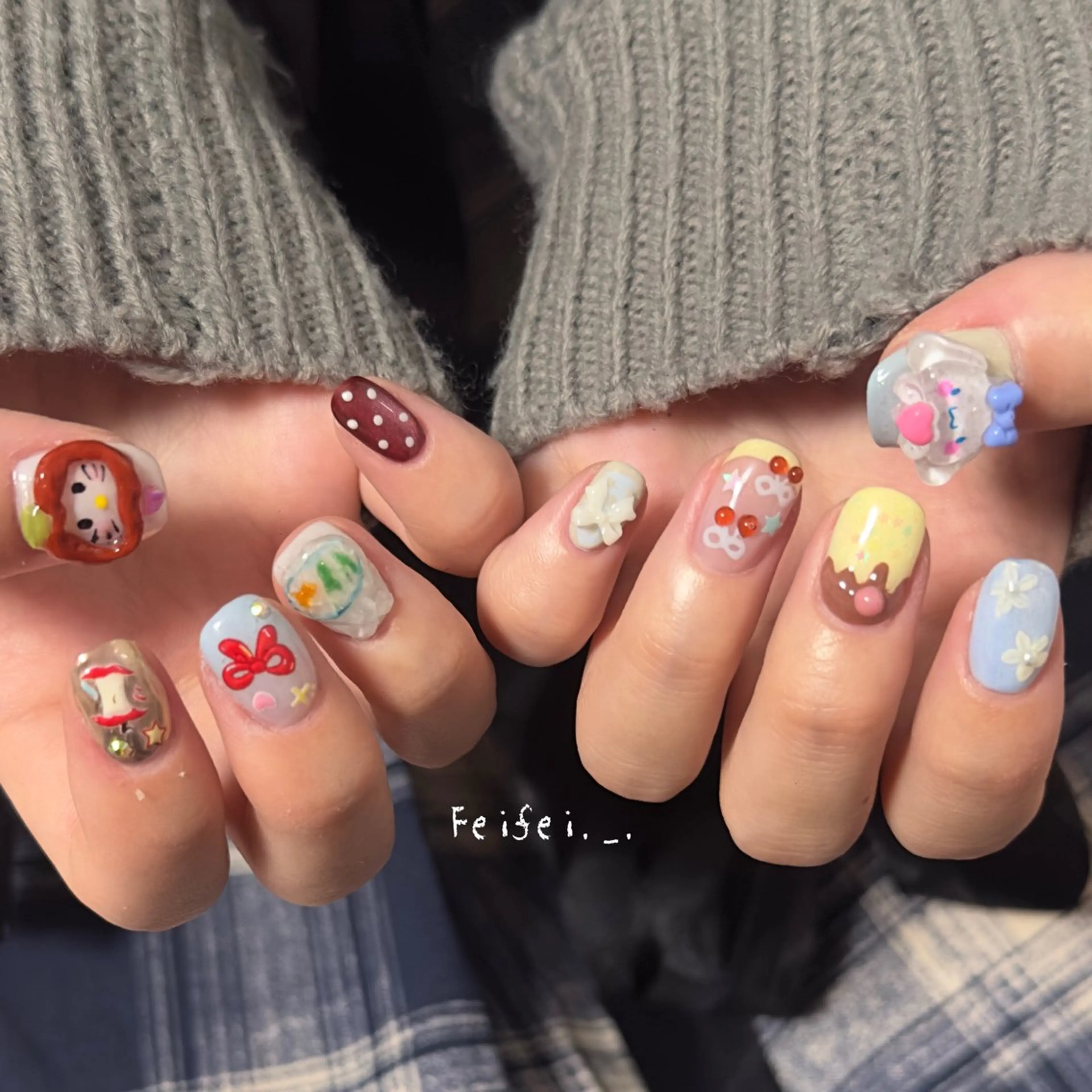 ネイル ハンドネイル 🎀 Hiyubi._.nail 🫧所属・🎀フェイ フェイ🫧💗のネイルデザイン