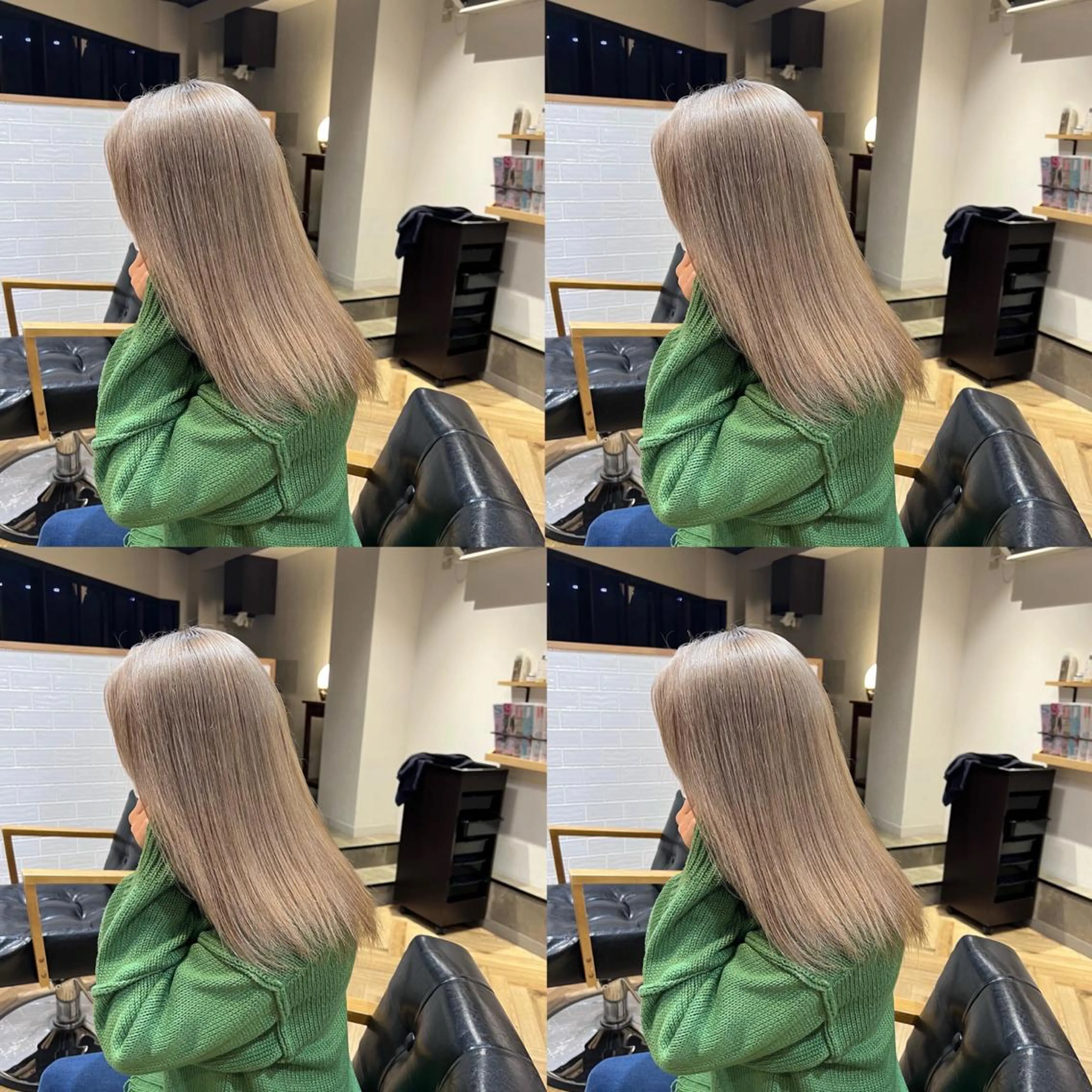 セミロング カラー ベージュカラー ホワイトベージュ 艶カラー/韓国顔周り 🎀mamiのヘアスタイル