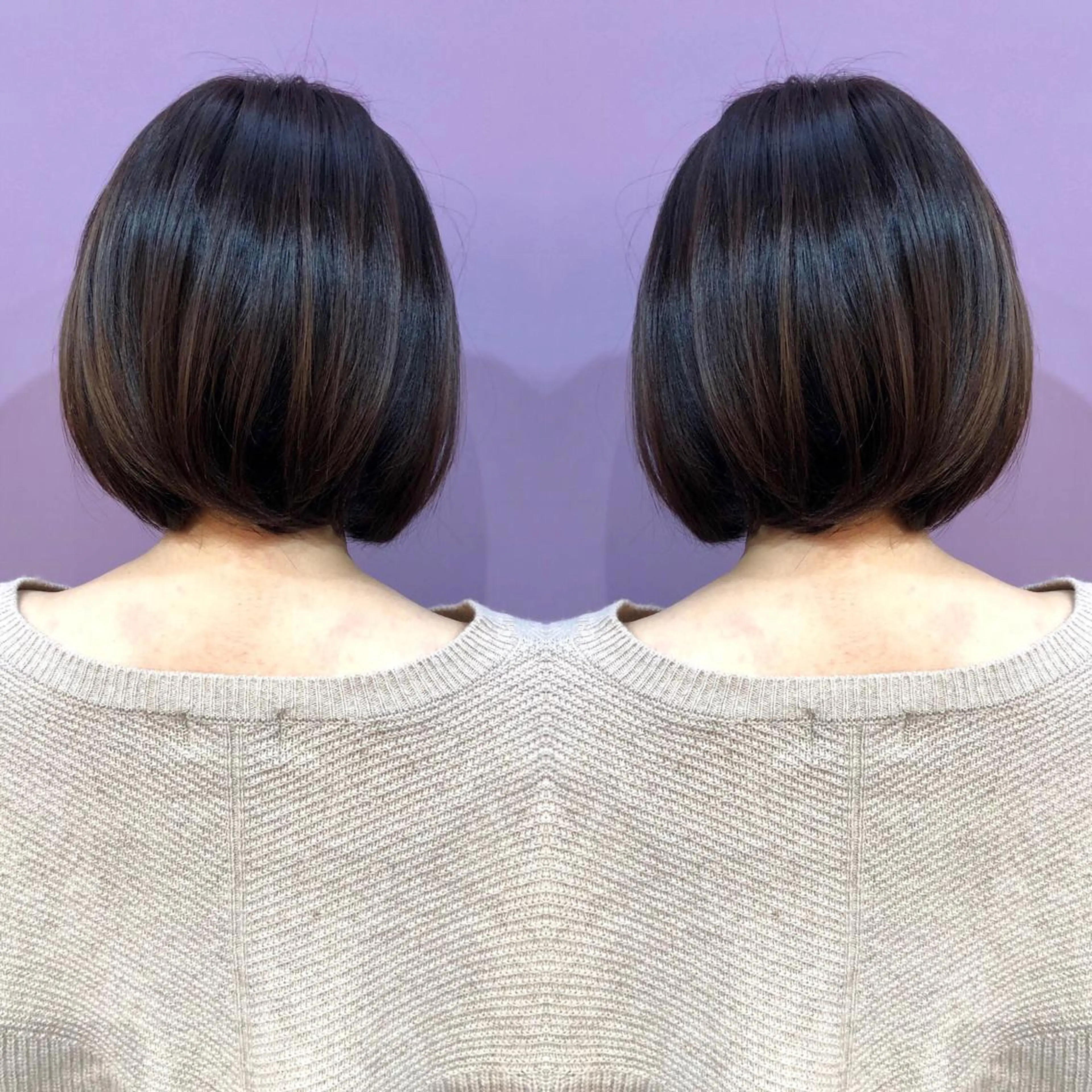 ショート カラー パーマ ブリーチ ブリーチなしカラー バイオレットカラー トリートメント 細川 亮のヘアスタイル