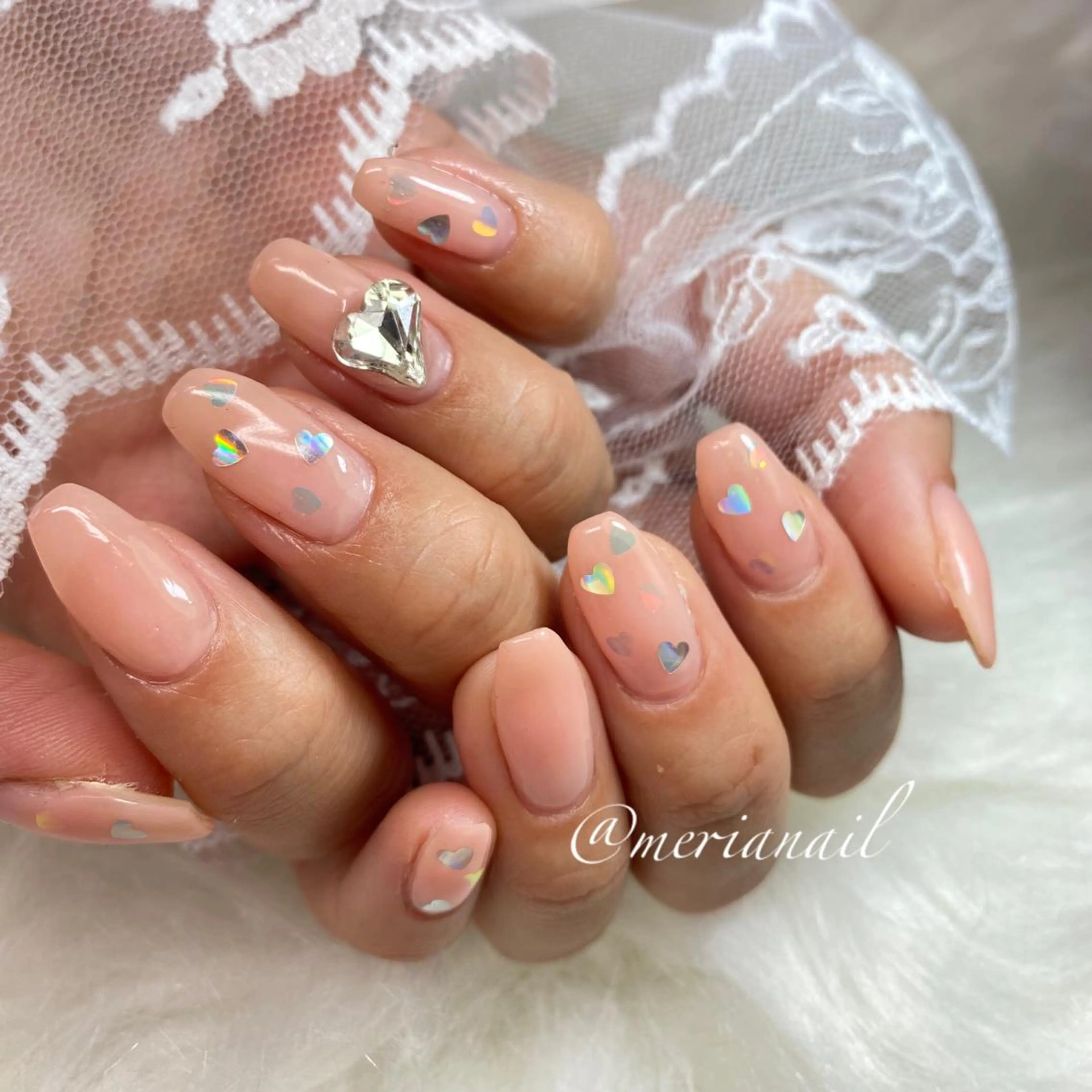 ロング カラー ネイル アイブロウ 韓国風ヘア ハート 韓国ネイル 持ち込み ハンドネイル INFINITY所属・INFINITY nailのネイルデザイン