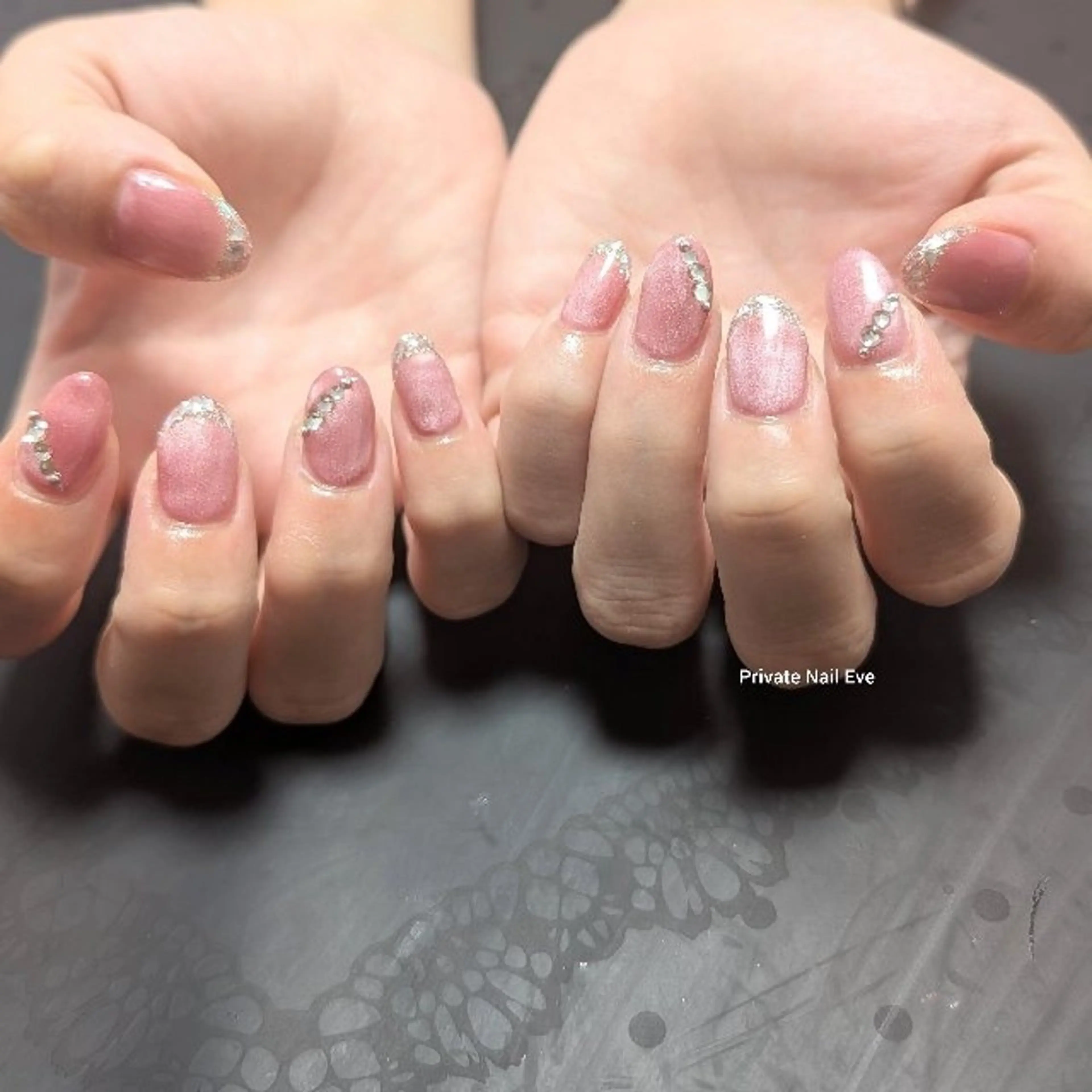 ネイル フレンチネイル ガラスフレンチ マグネットネイル 持ち込み ハンドネイル ネイル junkoのネイルデザイン