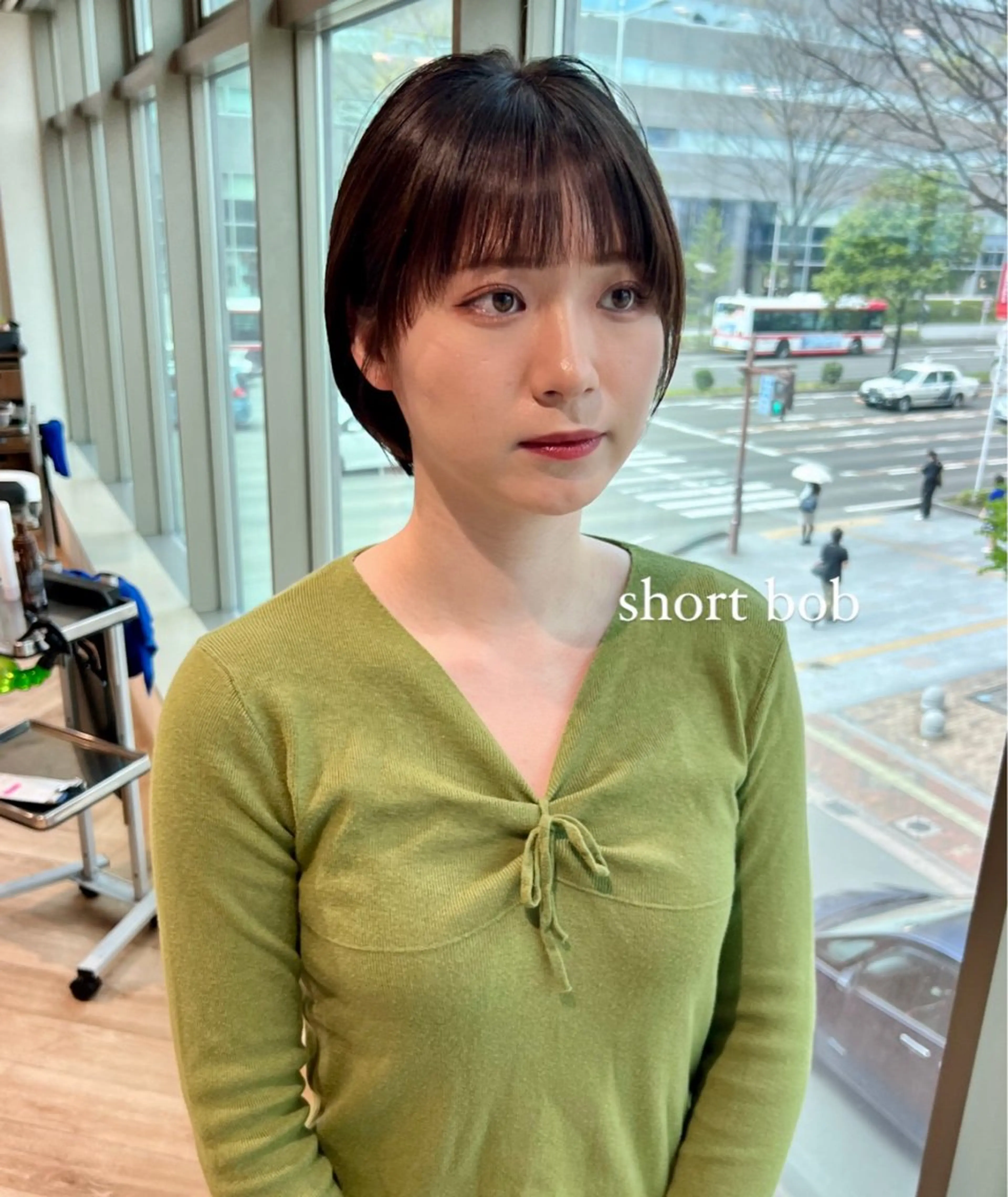 ショート ショートボブ ボブ ショートヘア 加納千華 /ボブ/ぱつっとボブのヘアスタイル