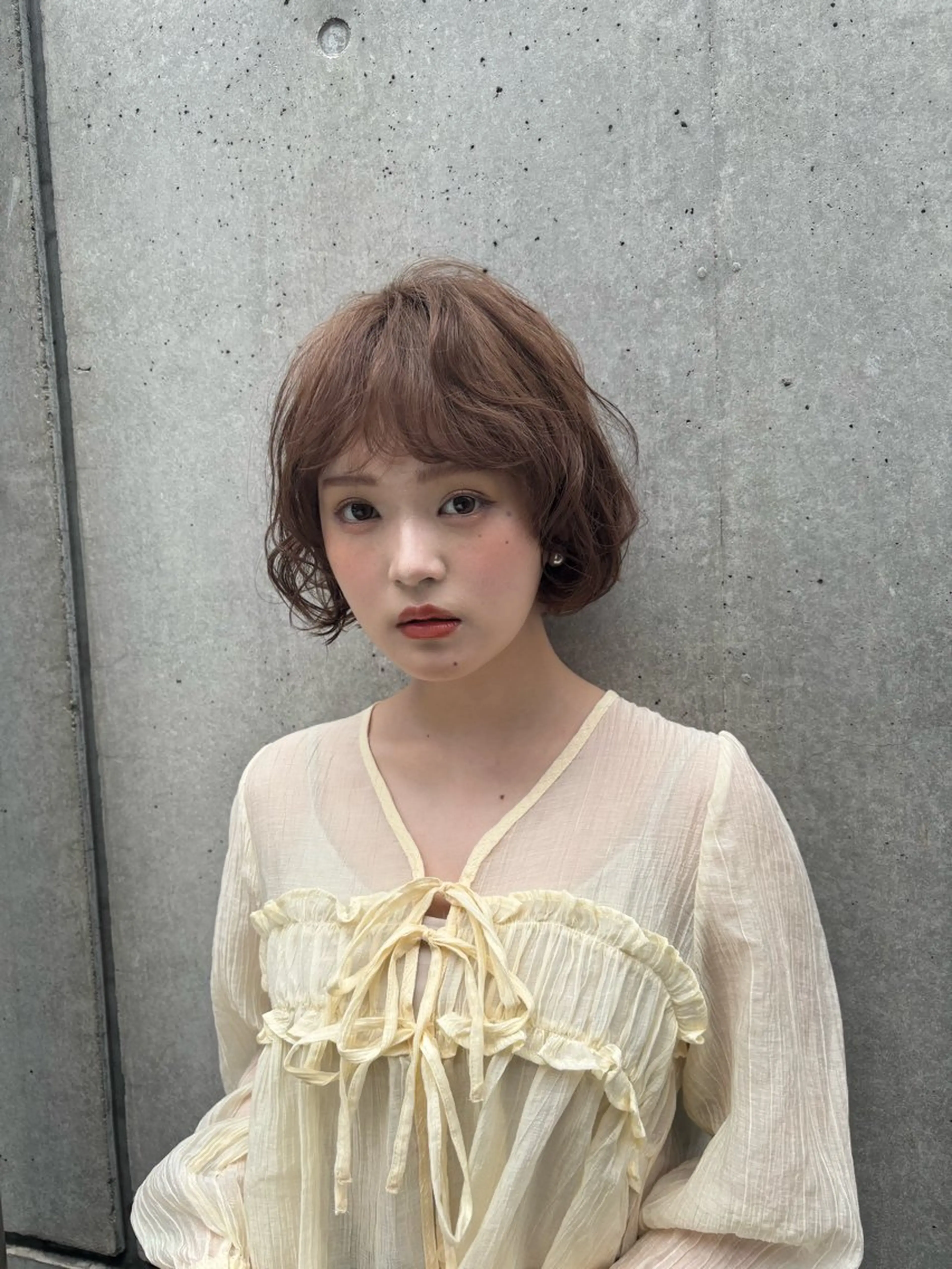 ショート ボブ レイヤーカット マレットヘア パーマ SHOTA ハイライト/パーマのヘアスタイル