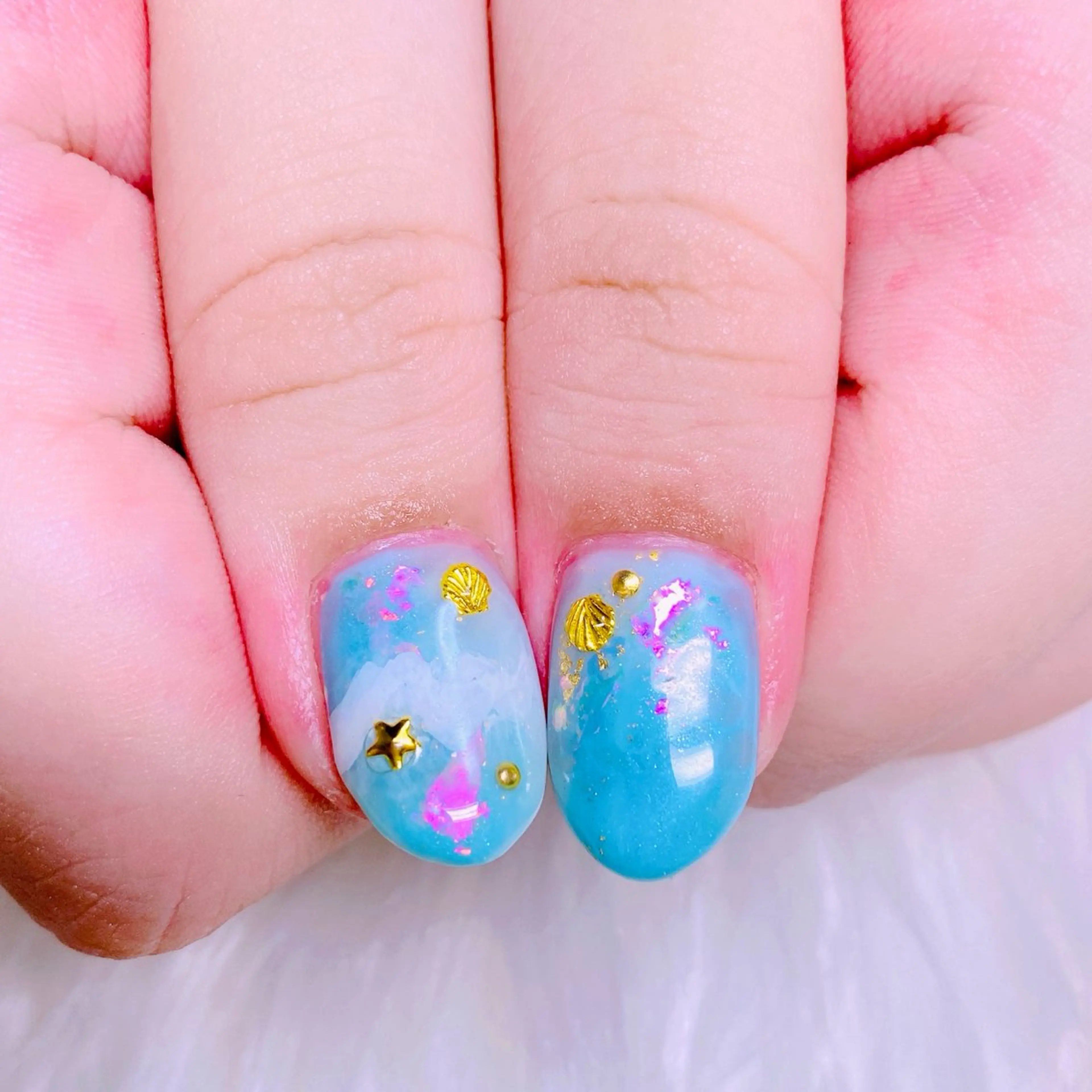 ネイル ブルー Nail Yunaのネイルデザイン