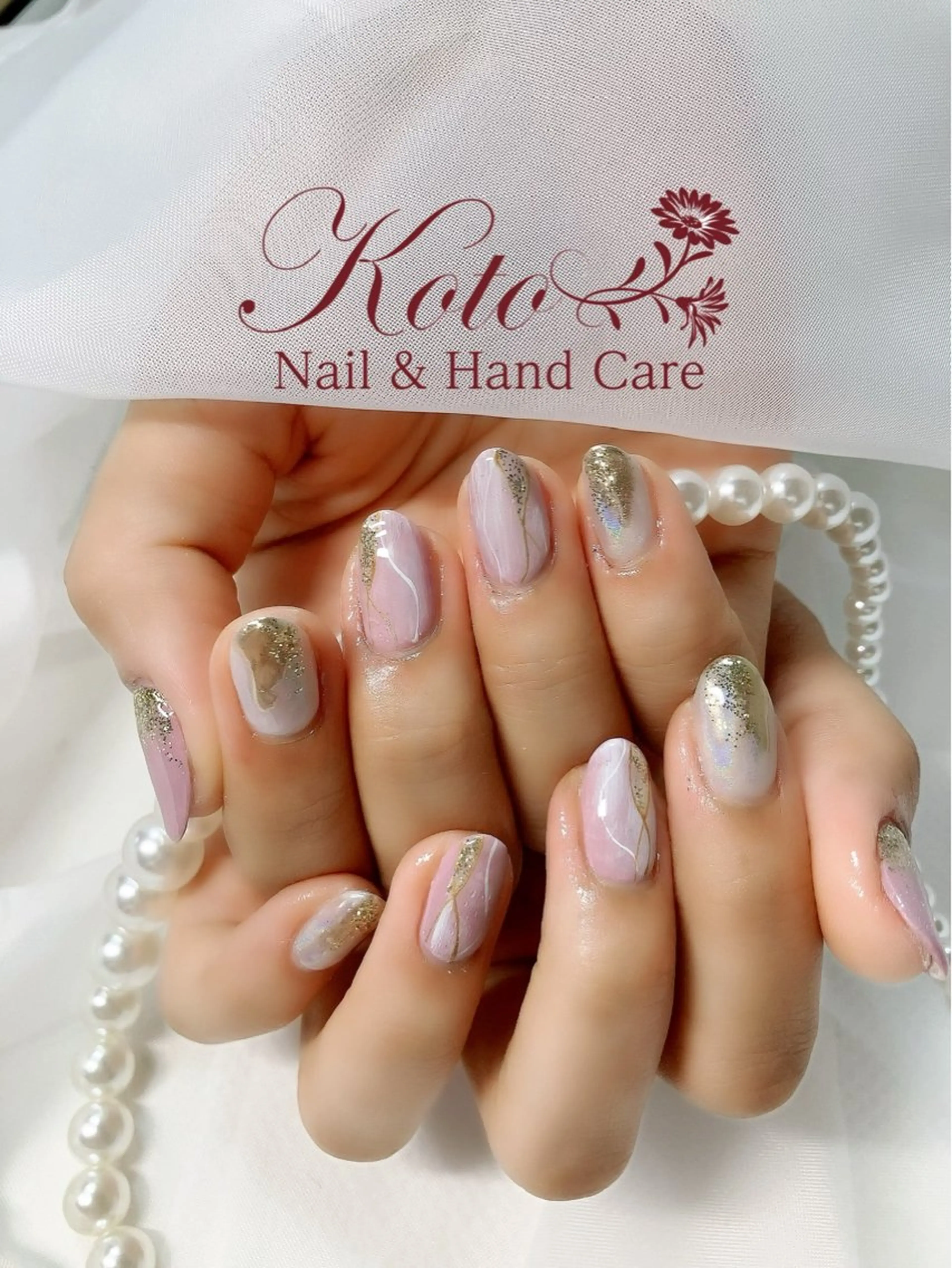 ネイル 長さ出し ジェルネイル 持ち込み ニュアンスネイル 赤色 ハンドネイル Nail Salon KOTOのネイルデザイン