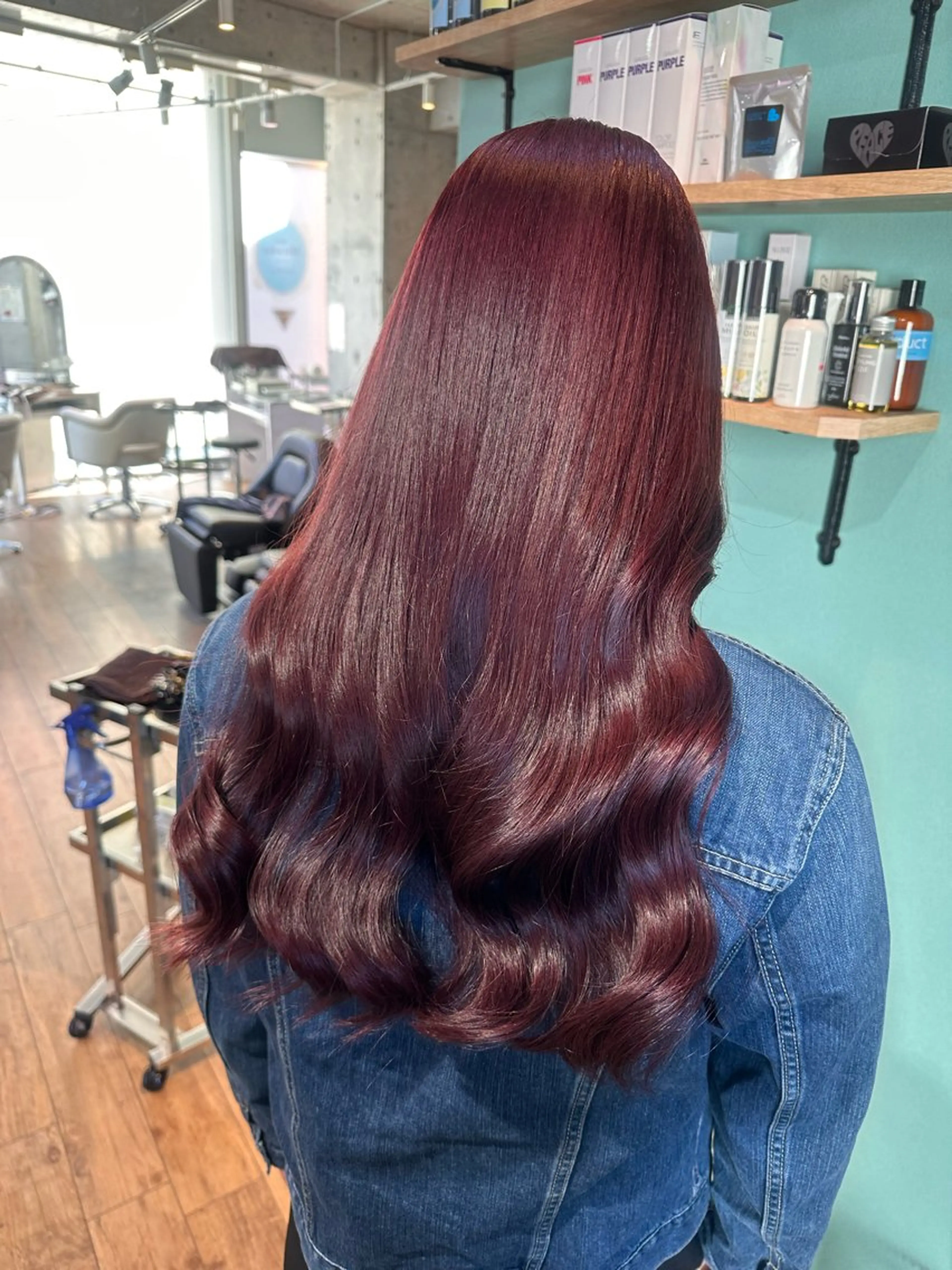 ロング カラー ブリーチ ケアブリーチ ピンクカラー ピンクパープル パープルカラー 🧸プルエクステ❤︎ ネイルKAO🧸のヘアスタイル