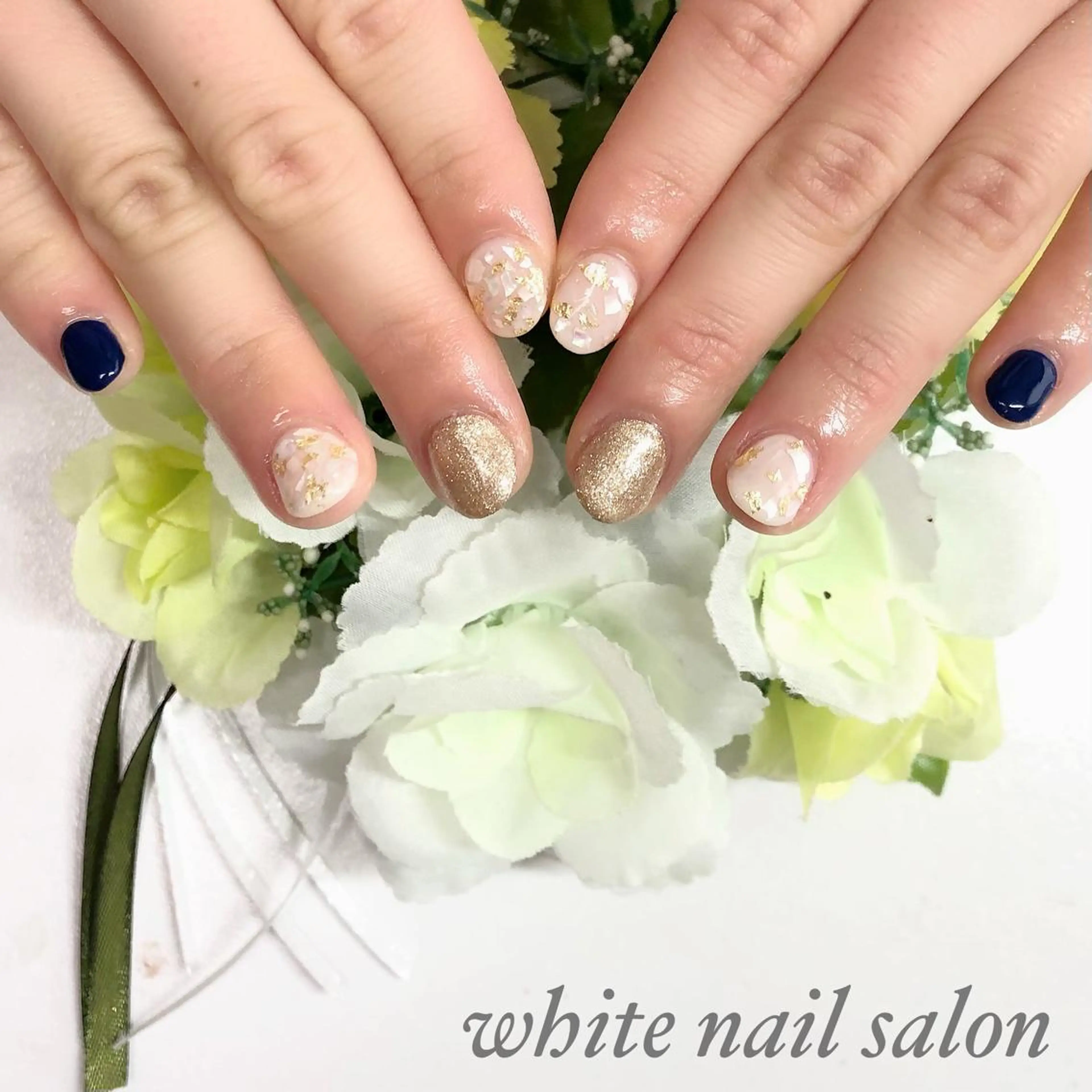ネイル アートネイル フレンチネイル ジェルネイル ハードジェル 持ち込み ハンドネイル white nail salonのネイルデザイン