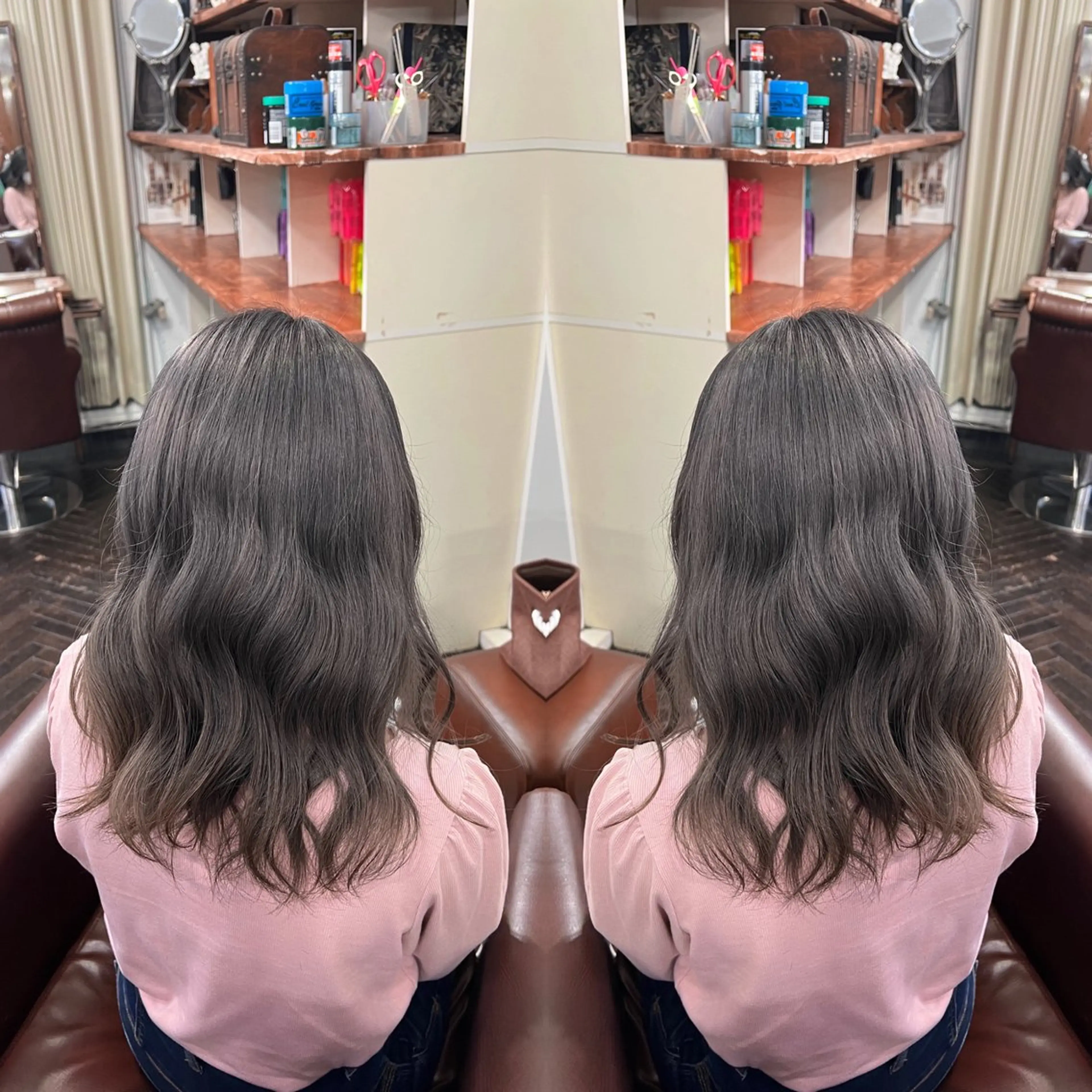 セミロング カラー レイヤー/ボブ/ ミニボブ/AOIのヘアスタイル