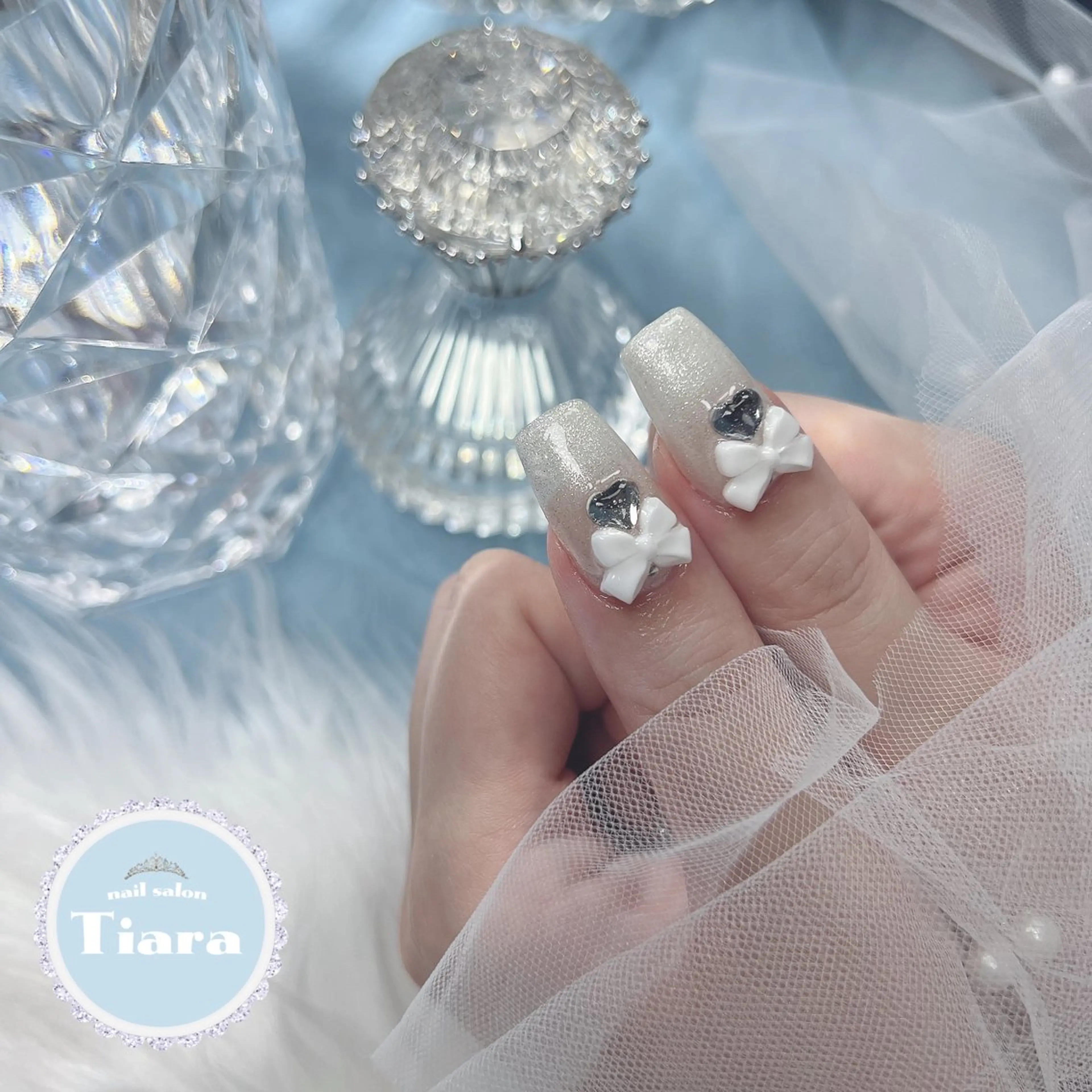 ネイル ハート リボン ＆NAIL. Rio所属・groovy 新宿店のネイルデザイン