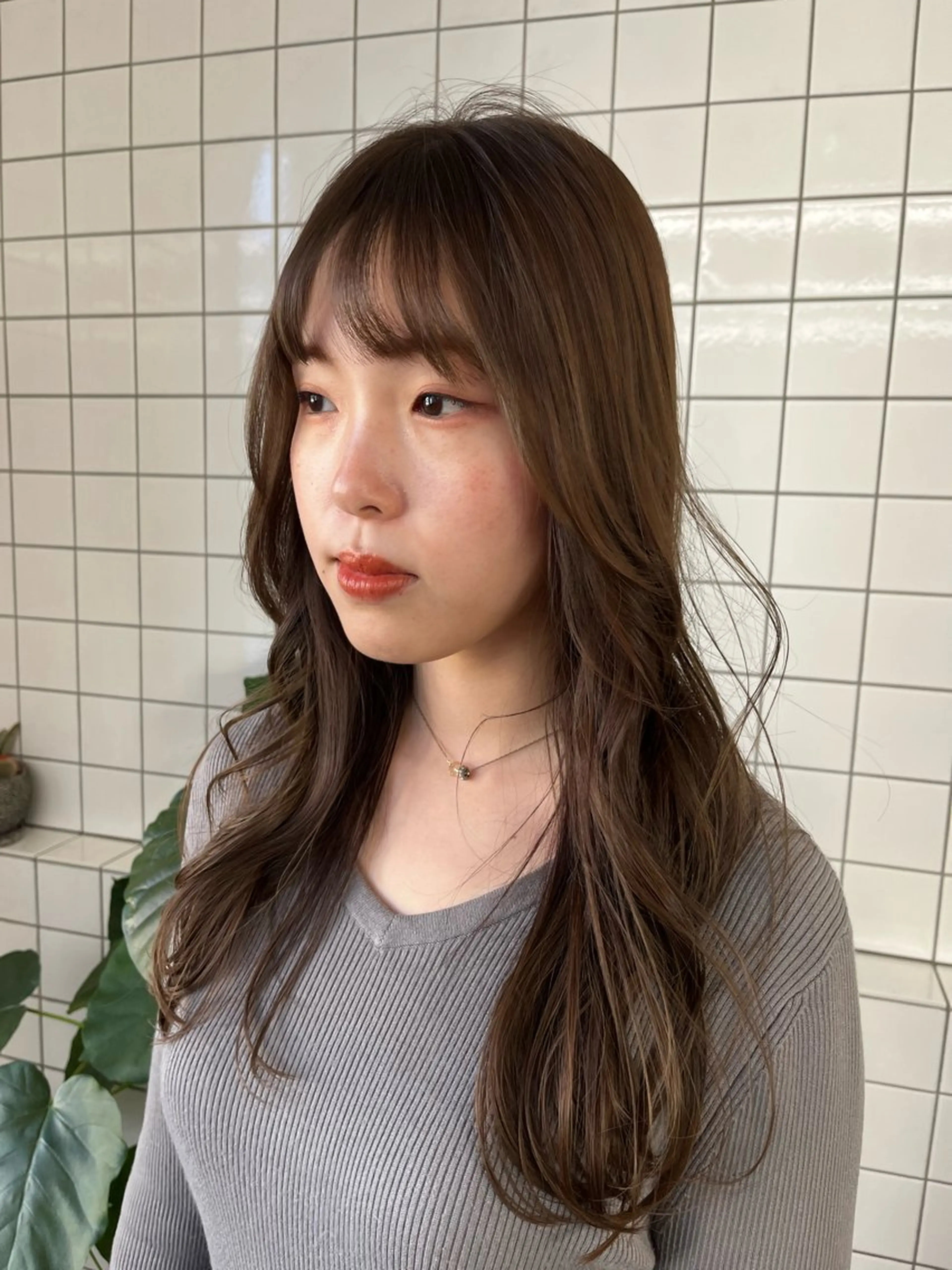 ロング カラー ベージュカラー カット ヘアカラー ボブパーマ/パーマ ウルフパーマのヘアスタイル