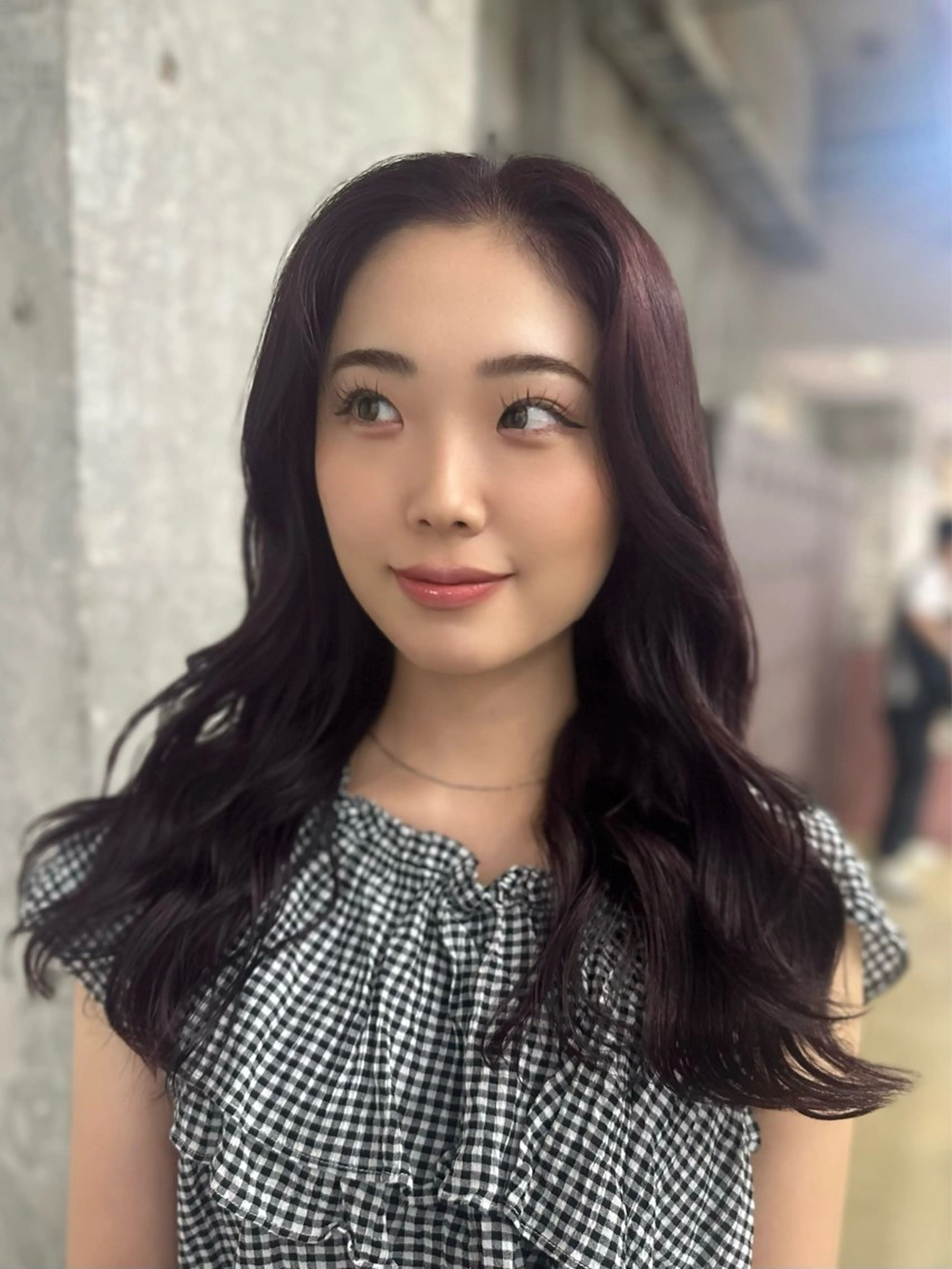 ロング カラー パープルカラー 岡本 舞/暖色カラーのヘアスタイル