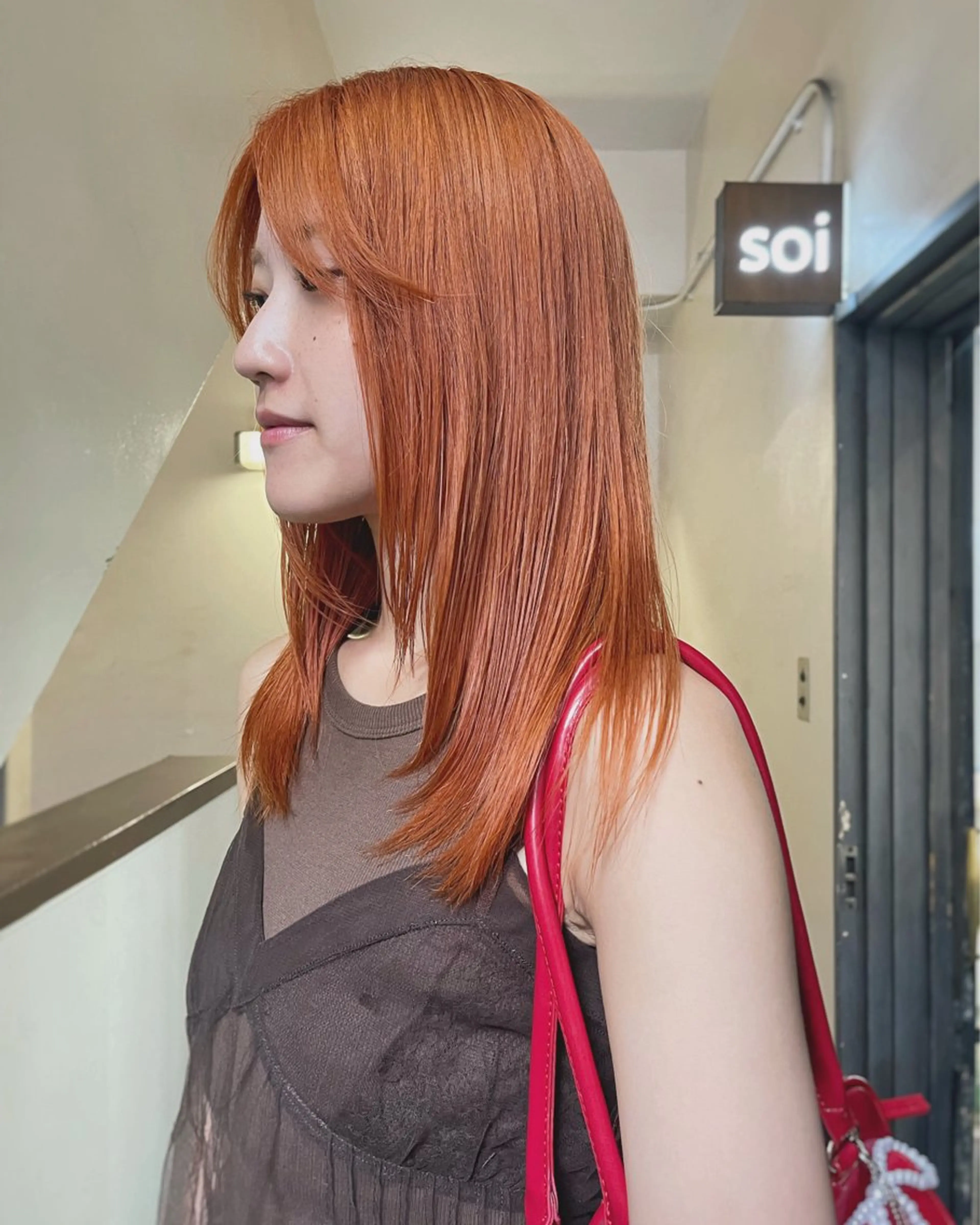 セミロング カラー 安部佑哉/ハイトーン /レイヤー/グランジのヘアスタイル