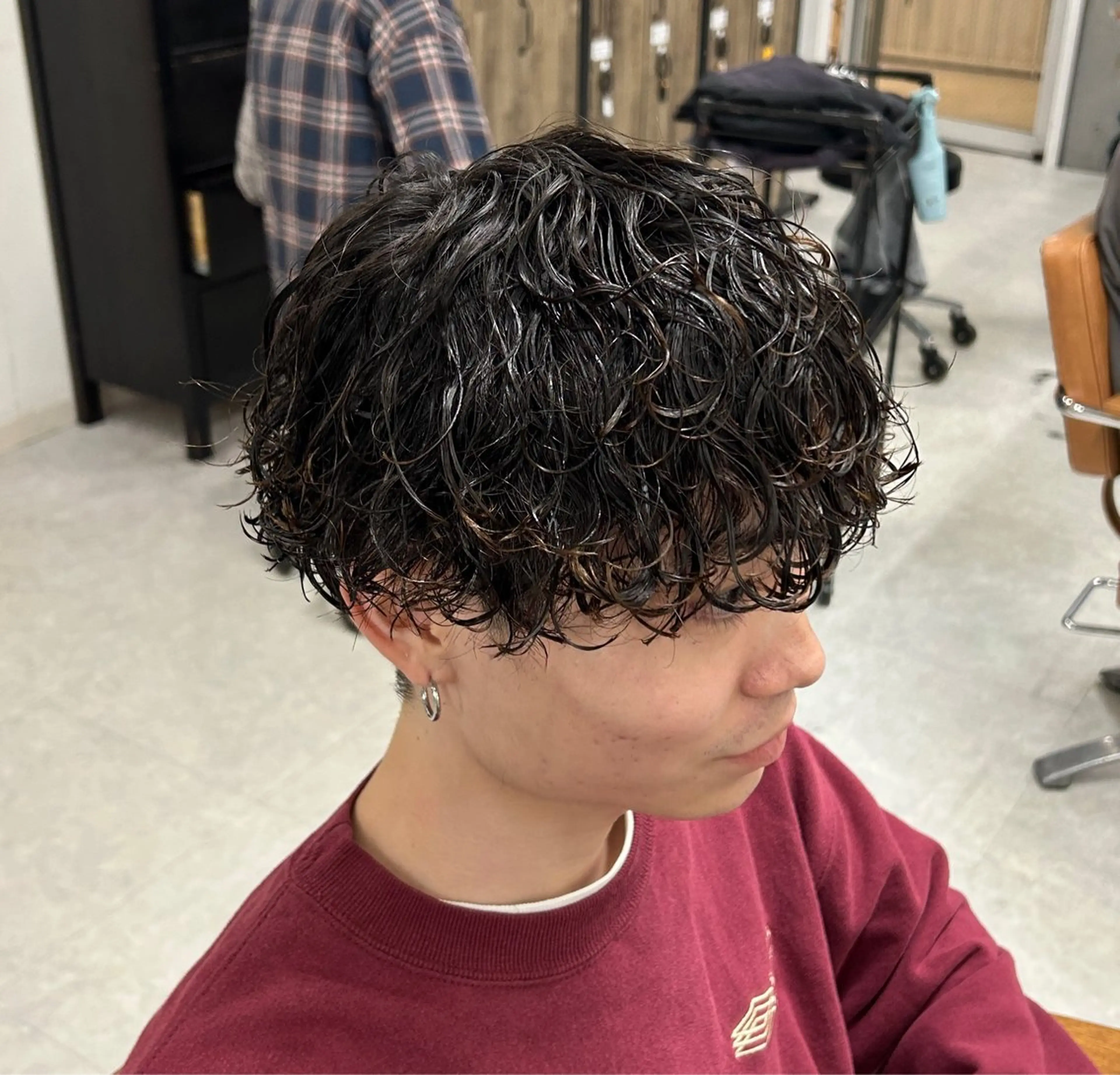 パーマ メンズ カット トリートメント ヘッドスパ ヘアセット カズキ🌼曲がる縮毛 /くせ毛パーマのヘアスタイル