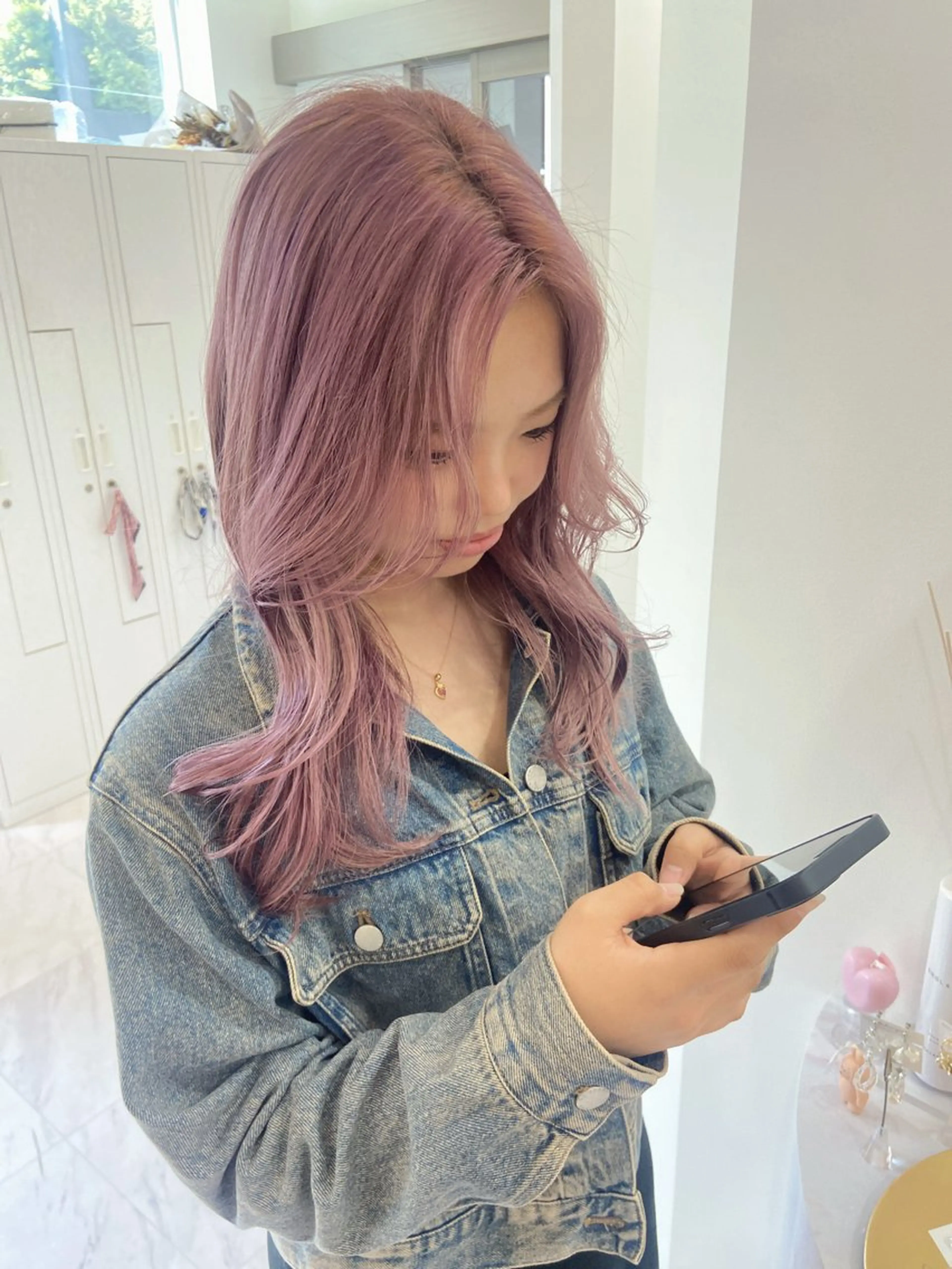 セミロング カラー ピンクカラー カット ヘアカラー トリートメント 名駅/ハイトーン /Y2k/YUNAのヘアスタイル