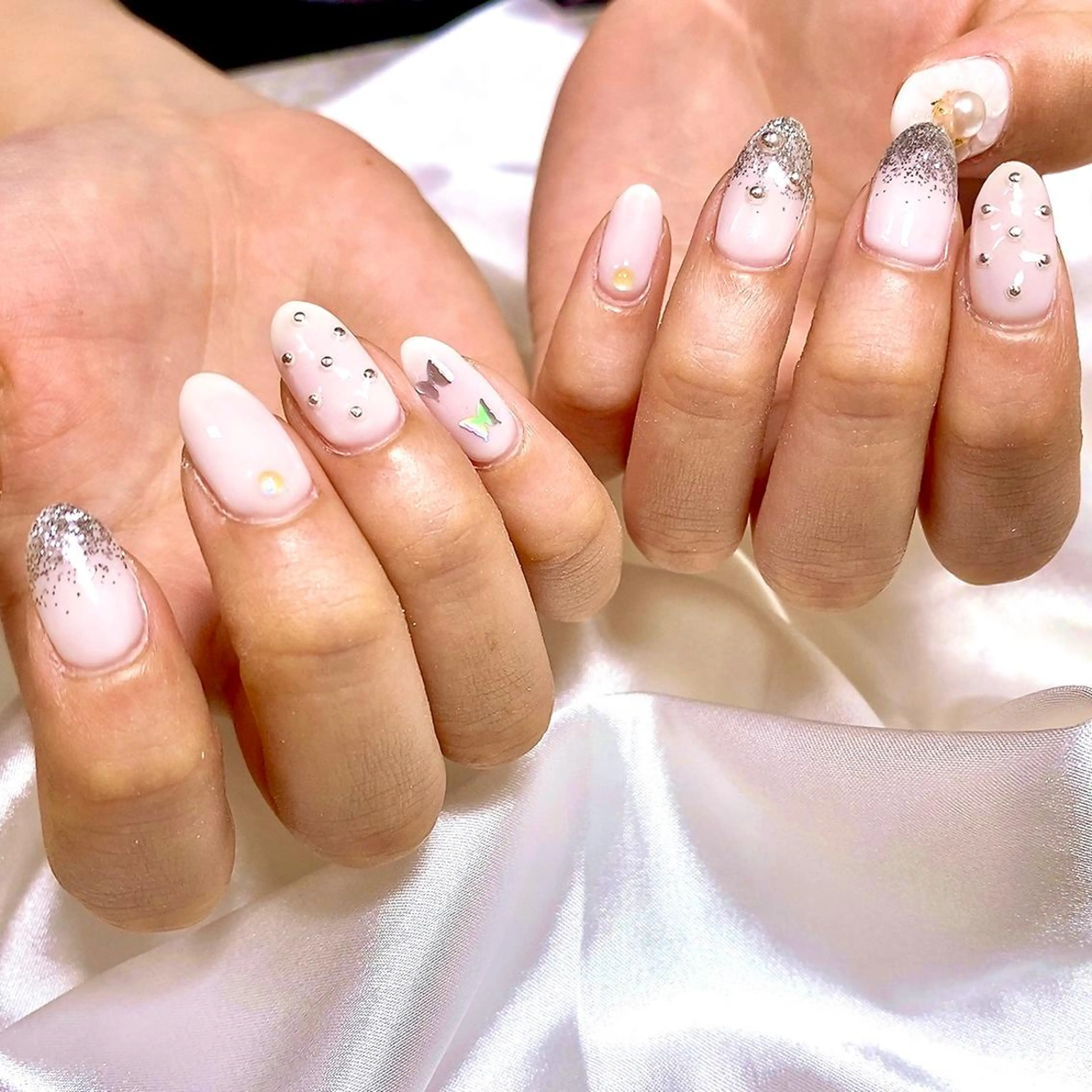 ネイル オーロラネイル フットネイル フレンチネイル ジェルネイル 韓国ネイル TinaNail 池袋店のネイルデザイン