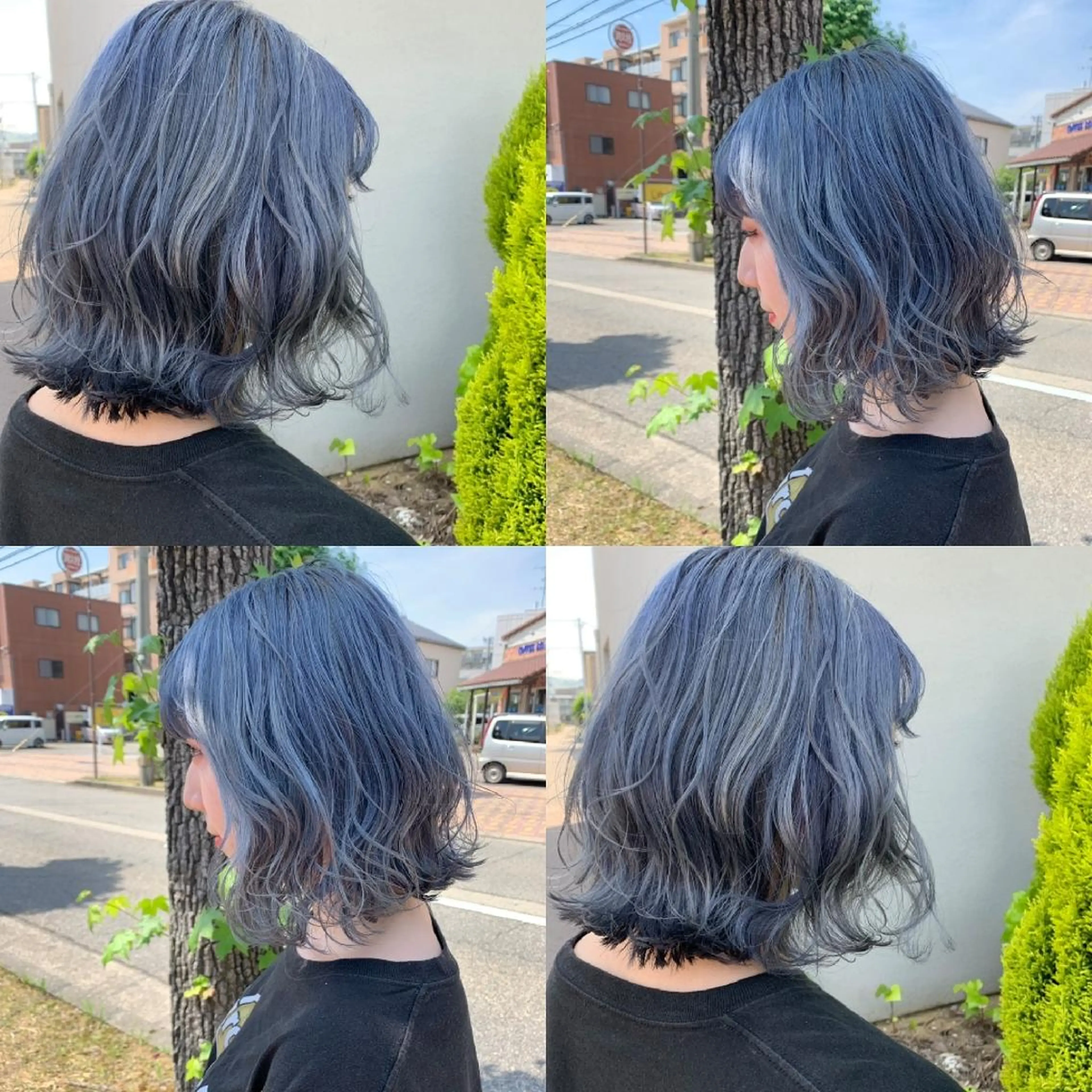 ミディアム カラー ブリーチ ブルーカラー 透明感カラー デザインカラー nambu-GARDEN所属・上田 昂雅のヘアスタイル